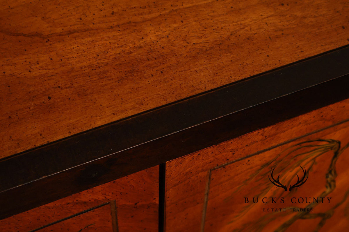 Bassett Campaign Style Walnut Triple Dresser