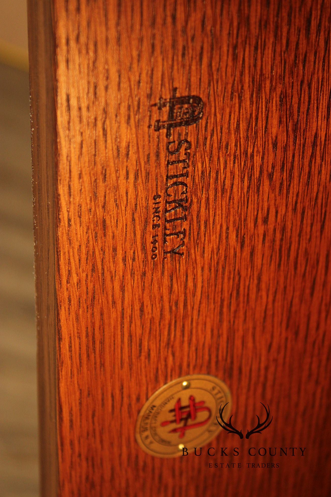 Stickley Mission Collection Oak Bow Arm Morris Chair and Ottoman