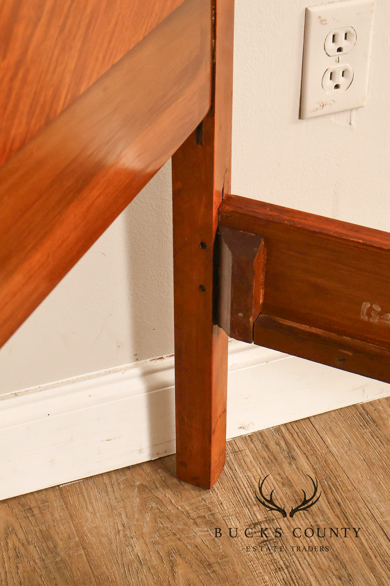 1940's Vintage French Style Full Size Satinwood Bed