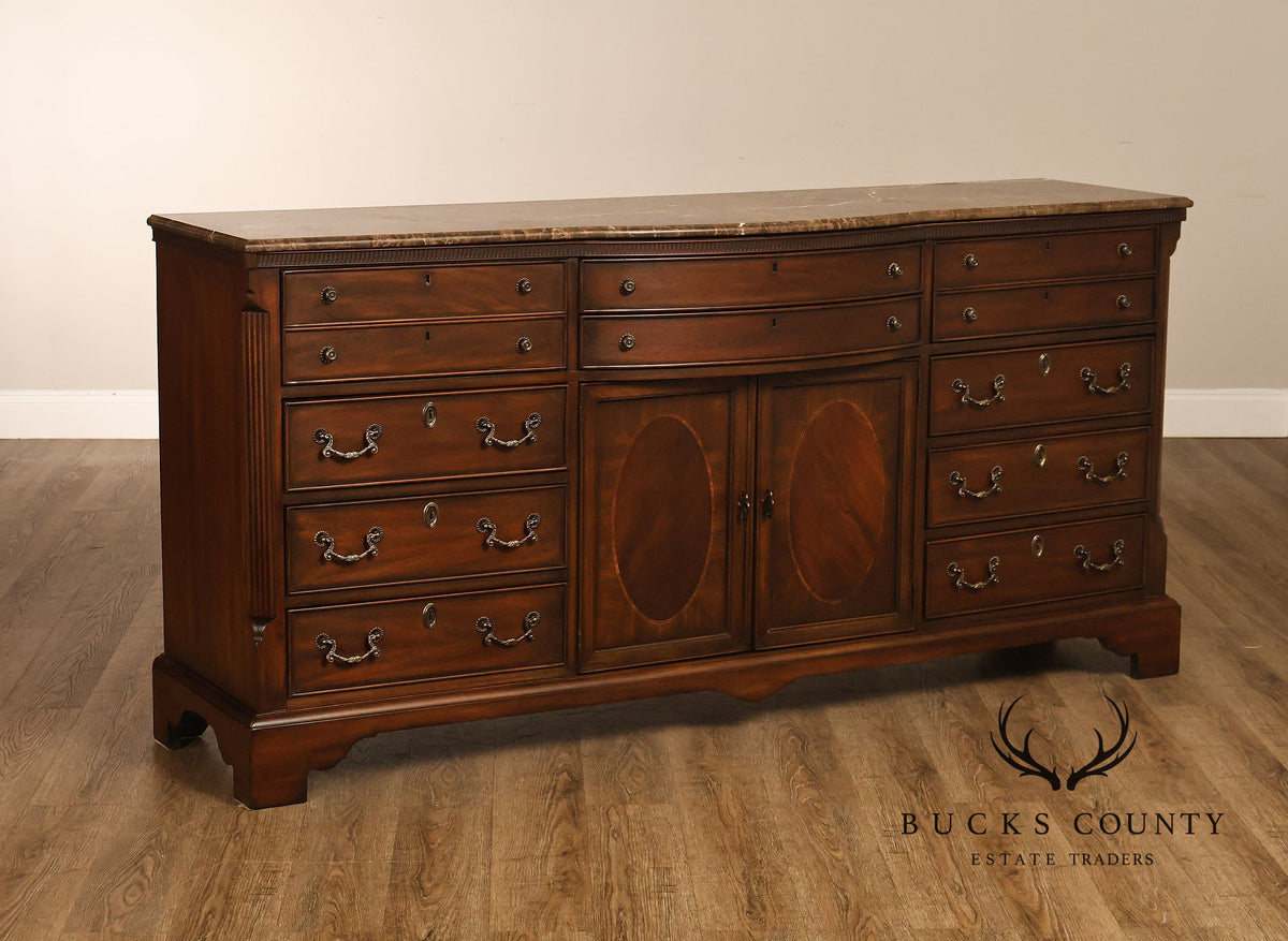 Drexel Heritage 'Covington Park' Marble Top Mahogany Door Chest