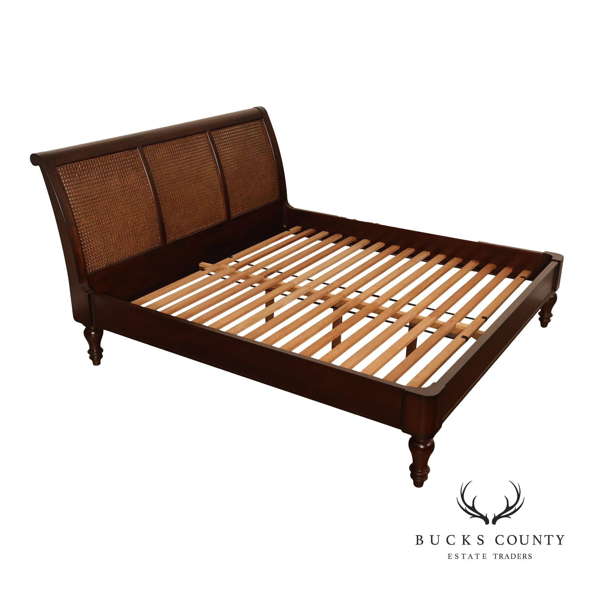 Pottery Barn King Size Cane Sleigh Bed