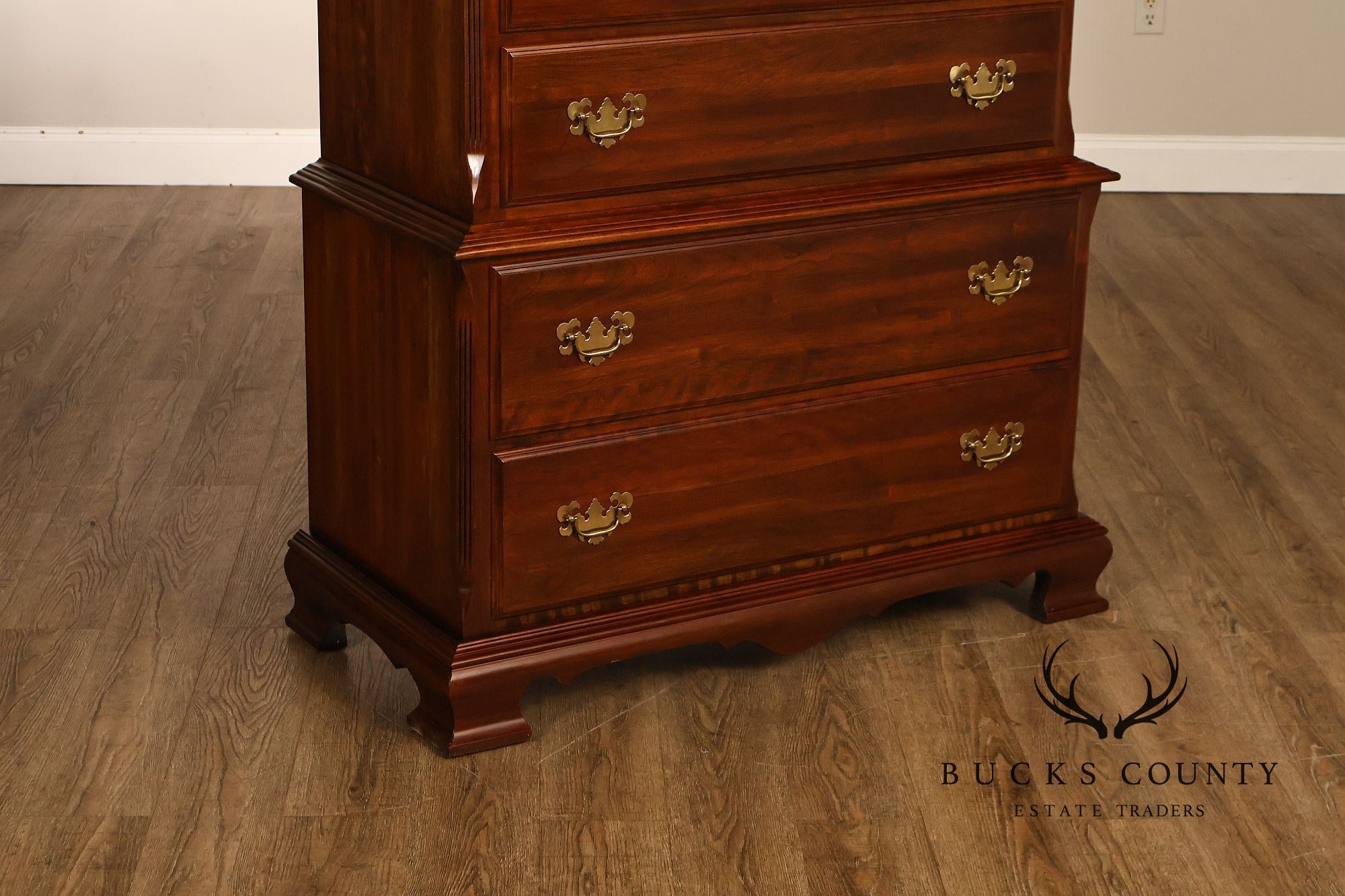Chippendale Style Cherry Tall Chest of Drawers