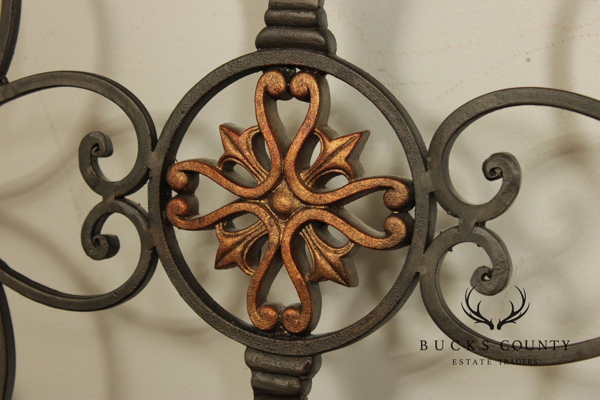 Spanish Baroque Style Partial Gilt Wrought Iron Wall Decor