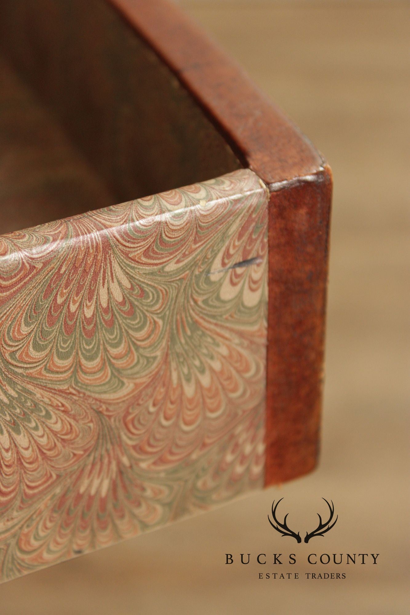 Maitland Smith Leather Wrapped Oval Executive Partners Desk