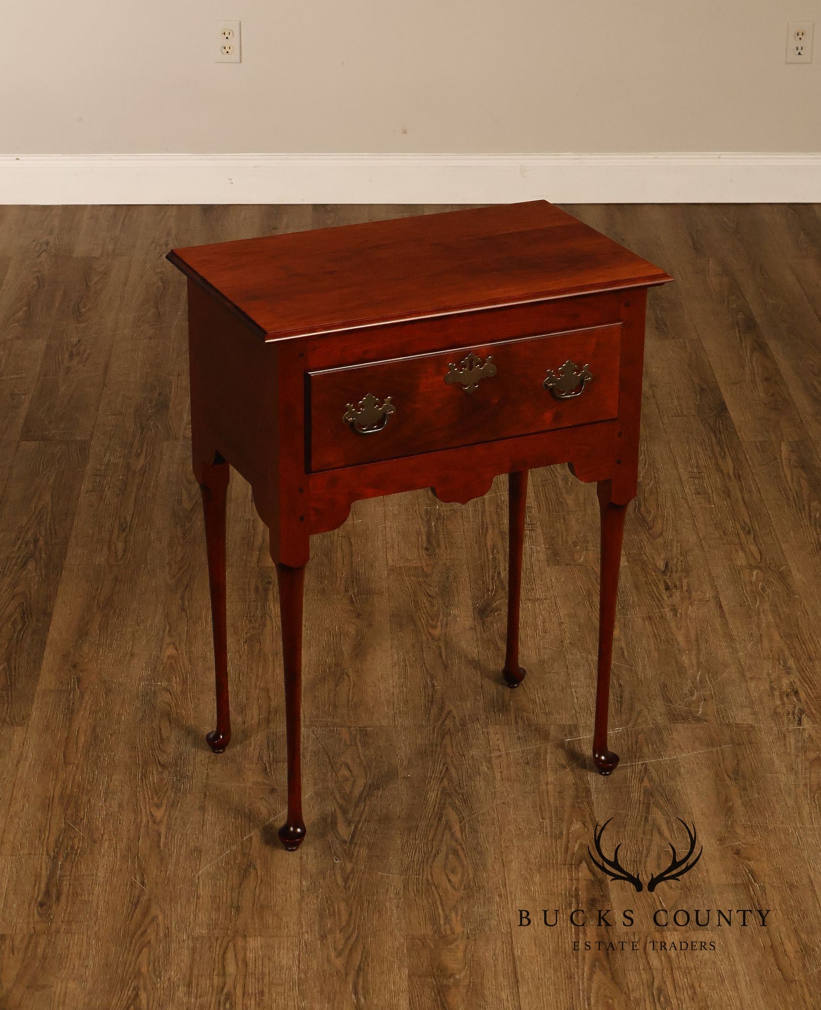 J.L. Treharn Colonial Revival Cherry One Drawer Console Table
