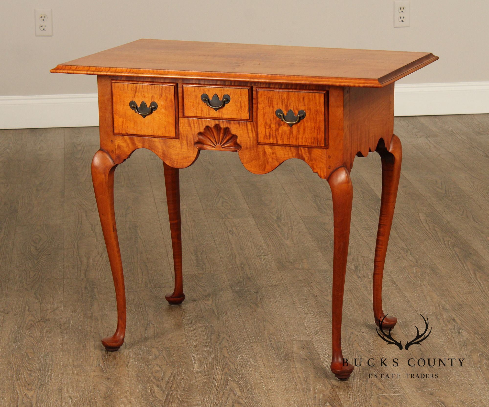 Eldred Wheeler Queen Anne Style Tiger Maple Lowboy