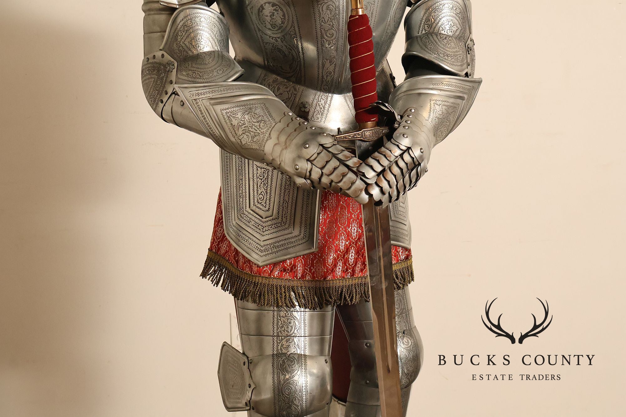 Marto Toledo Spanish Engraved Full Suit of Armor with Sword