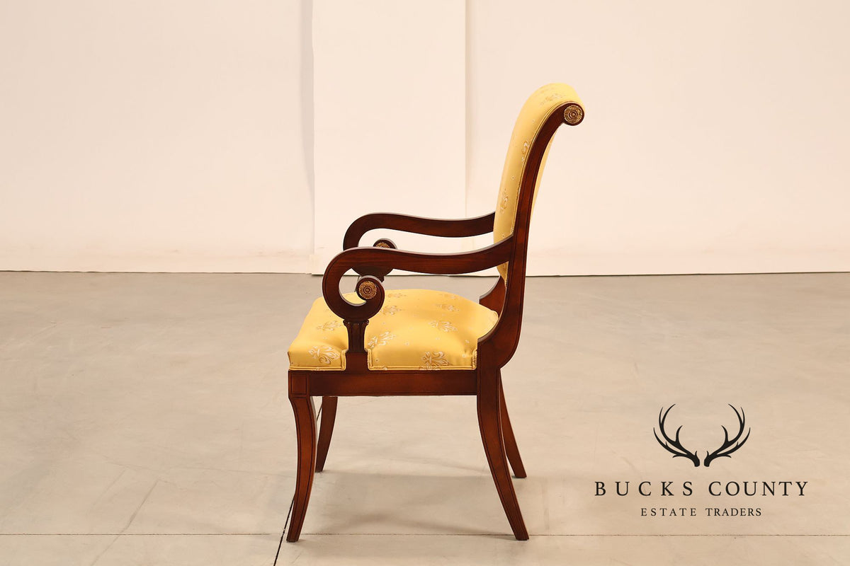 Neoclassical Empire Style Mahogany Open Armchair