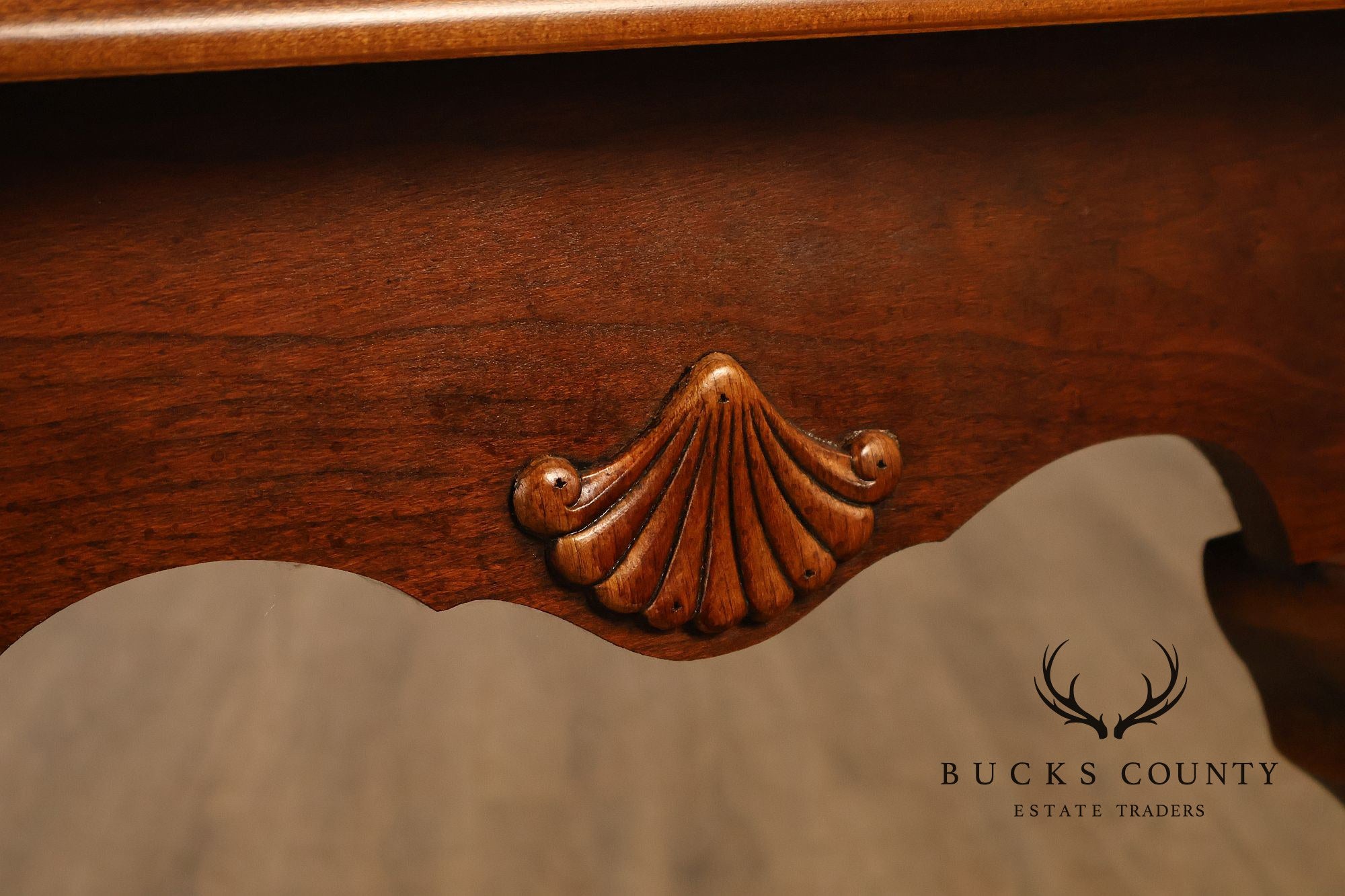 Queen Anne Style Narrow Cherry Demilune Console
