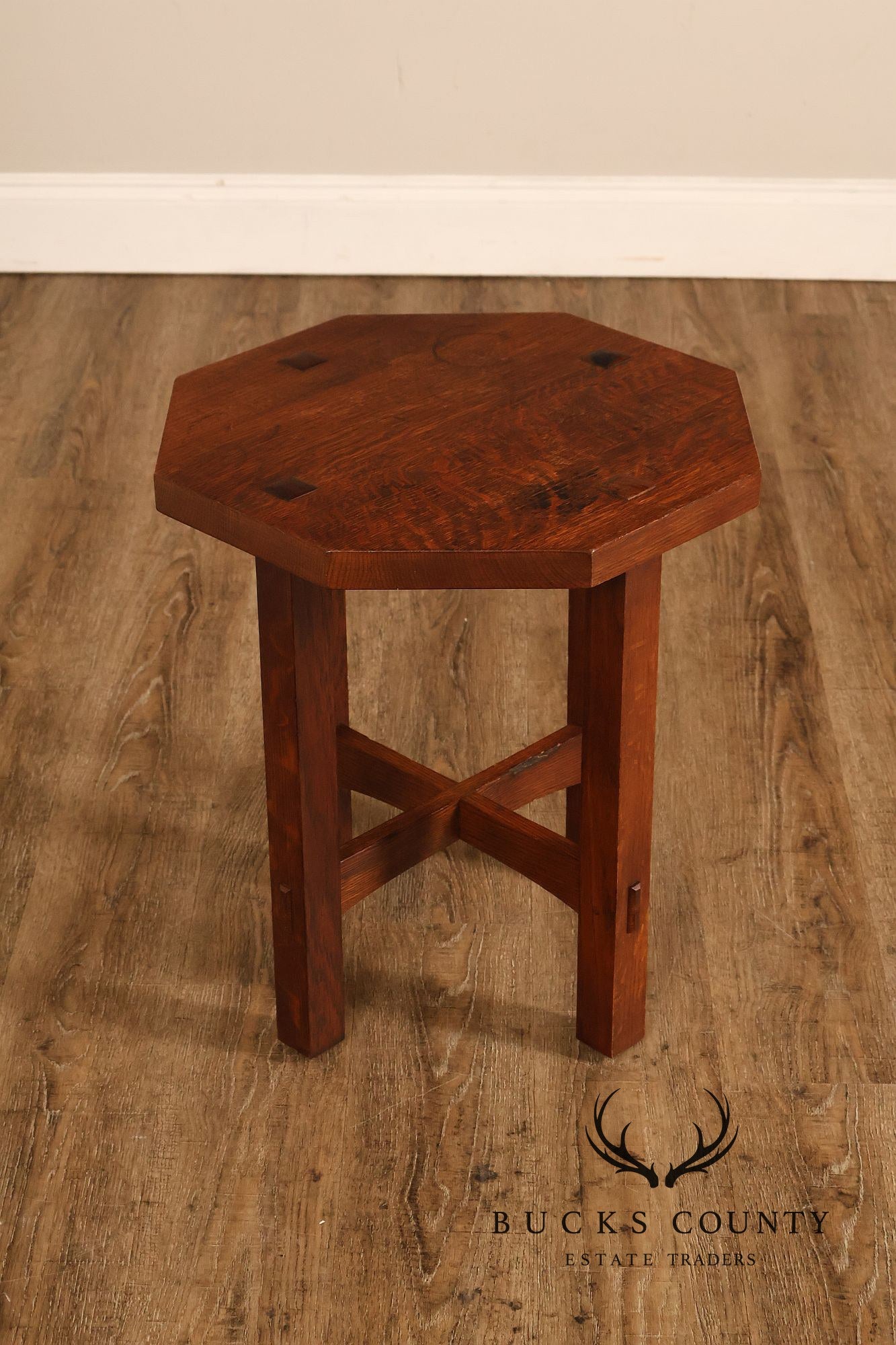 Stickley Mission Collection Oak Octagonal Tabouret Table