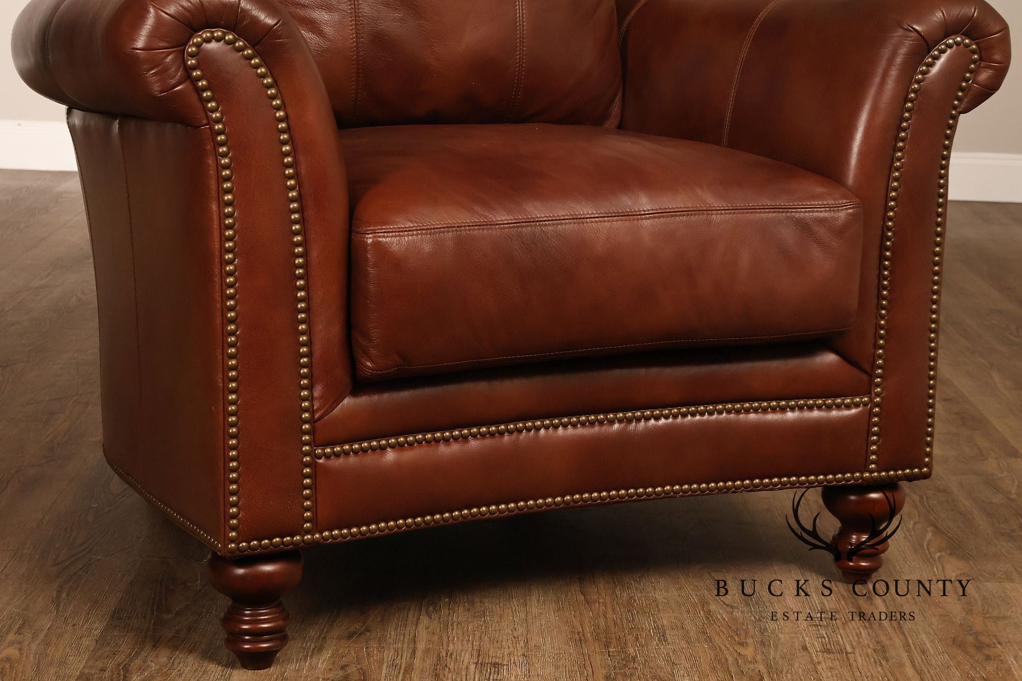 Bradington Young Traditional Style Leather Stationary Chair