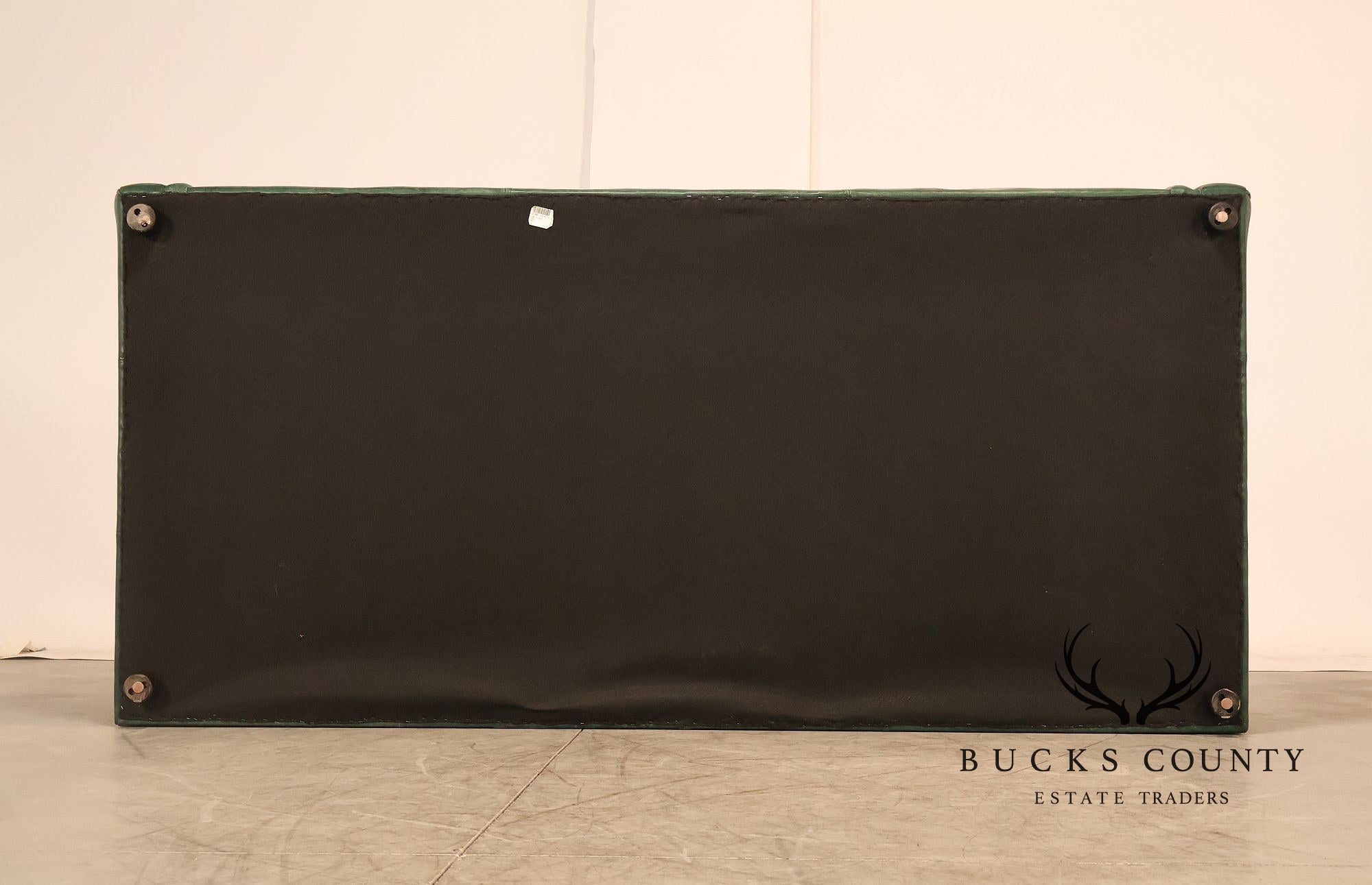 Ethan Allen Green Leather Sofa