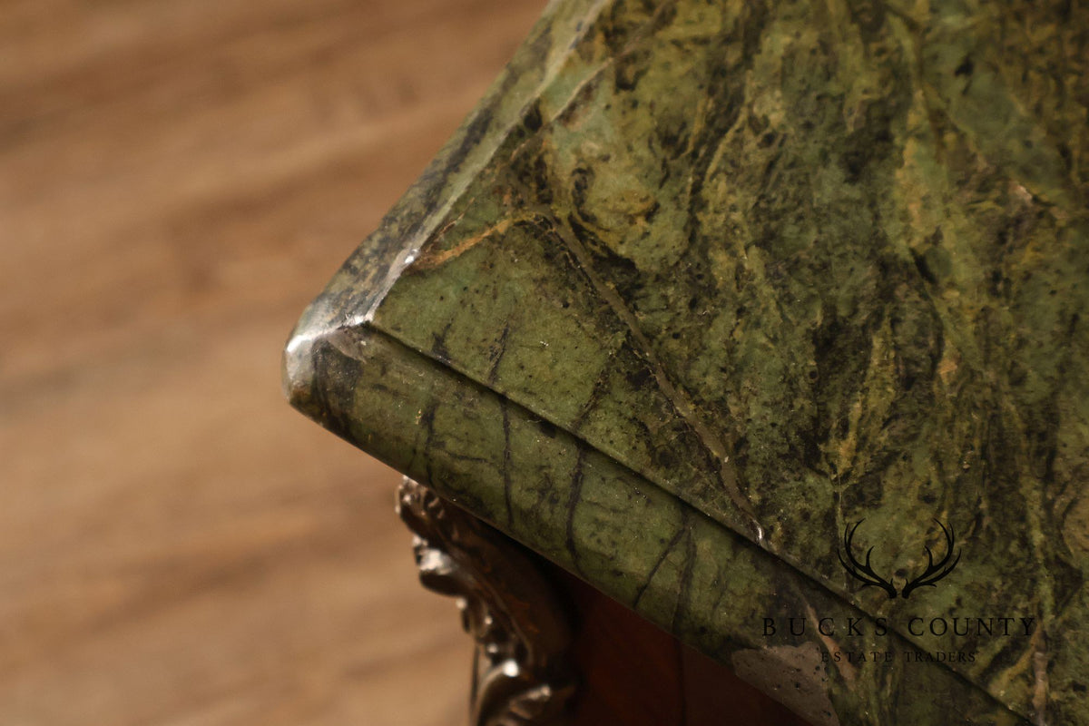 Louis XV Style Ormolu And Floral Marquetry Bombe Commode