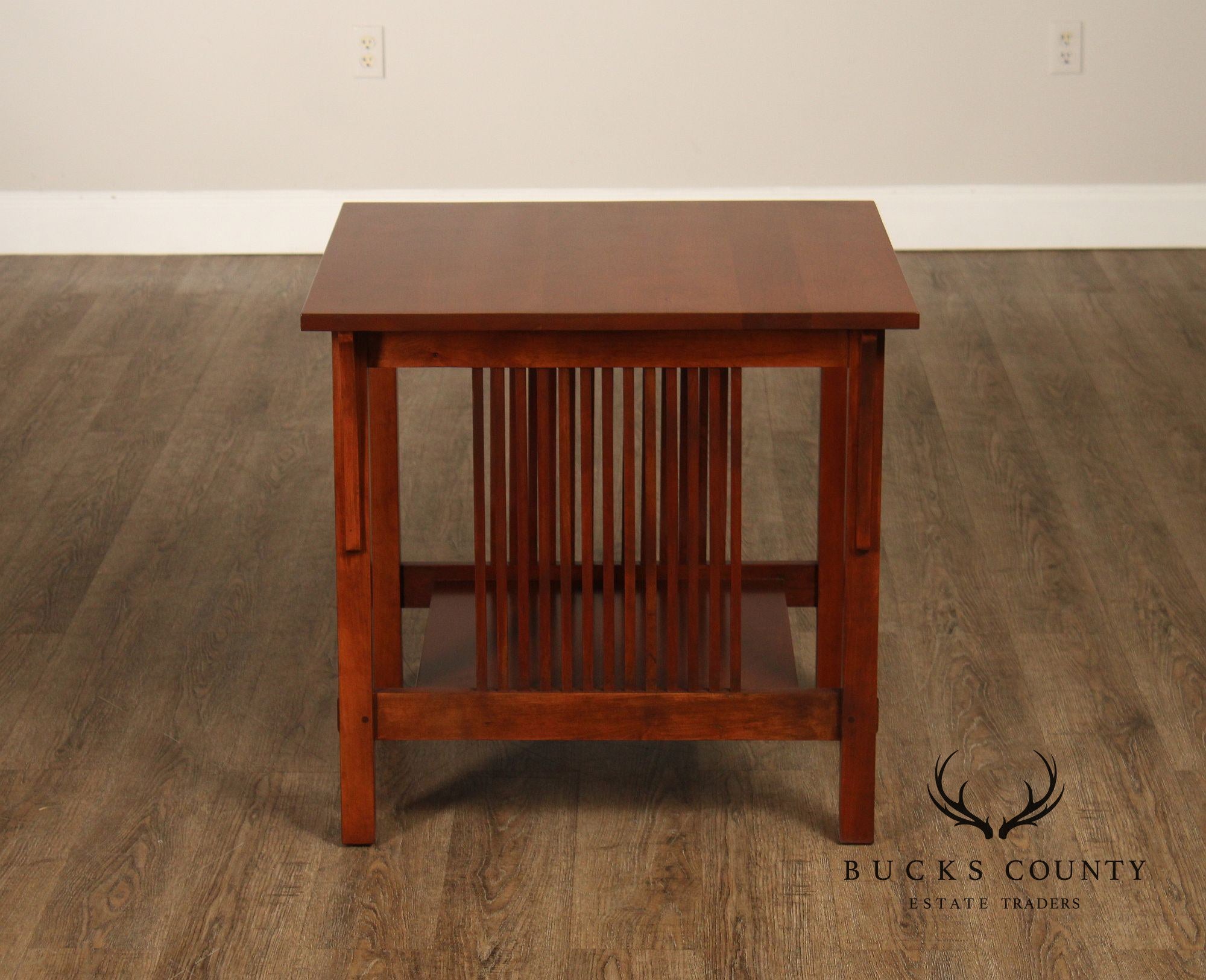 Stickley Mission Collection Pair Of Cherry Spindle Side Tables