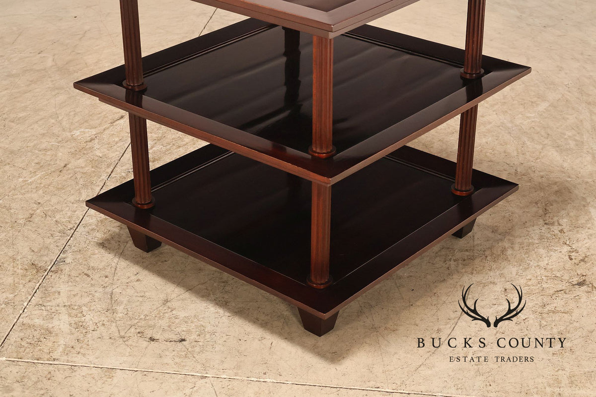 Baker Furniture Barbara Barry Collection Three Tier Mahogany Side Table