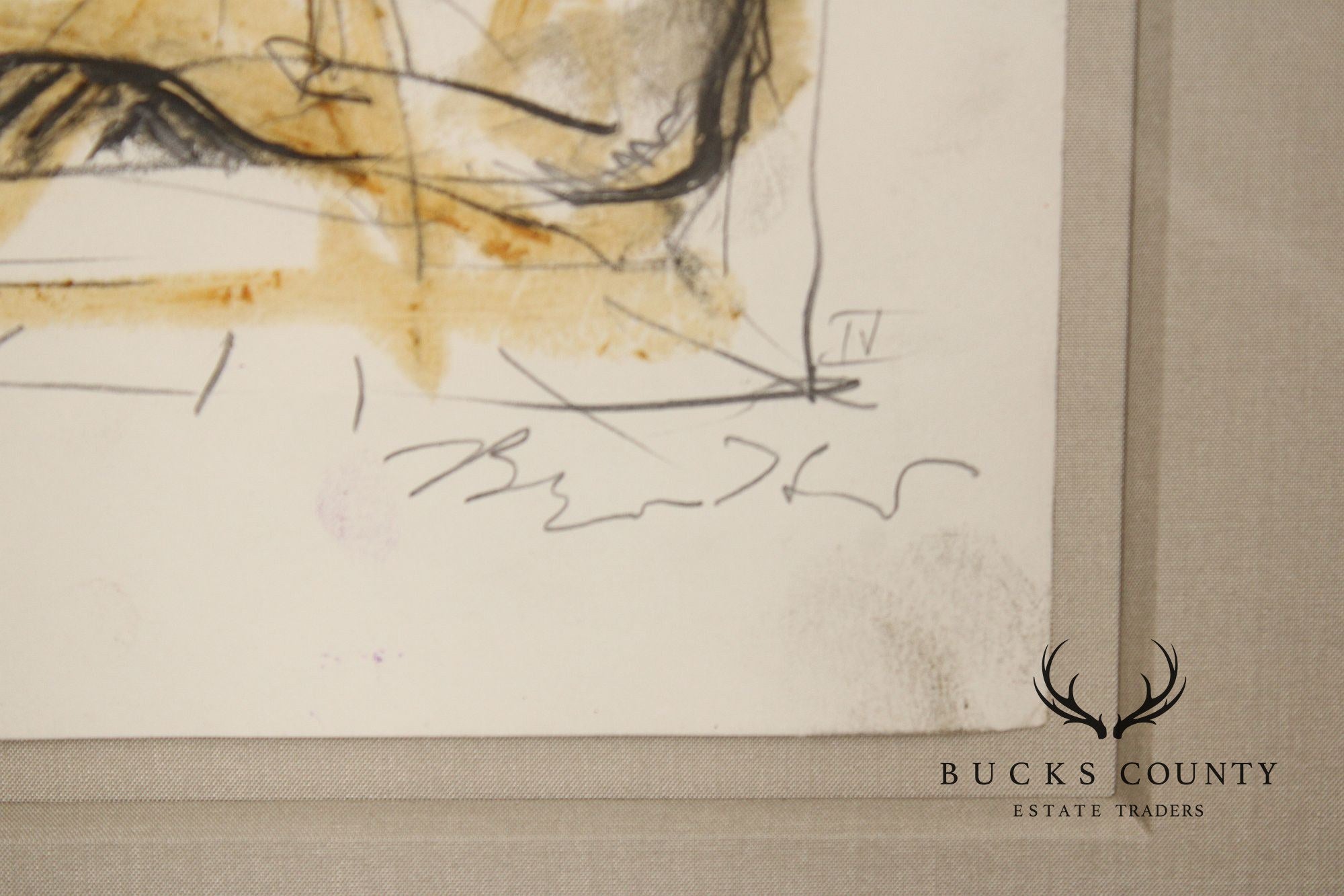 Bryan Hunt Abstract Graphite on Paper, 'Four Movements IV'