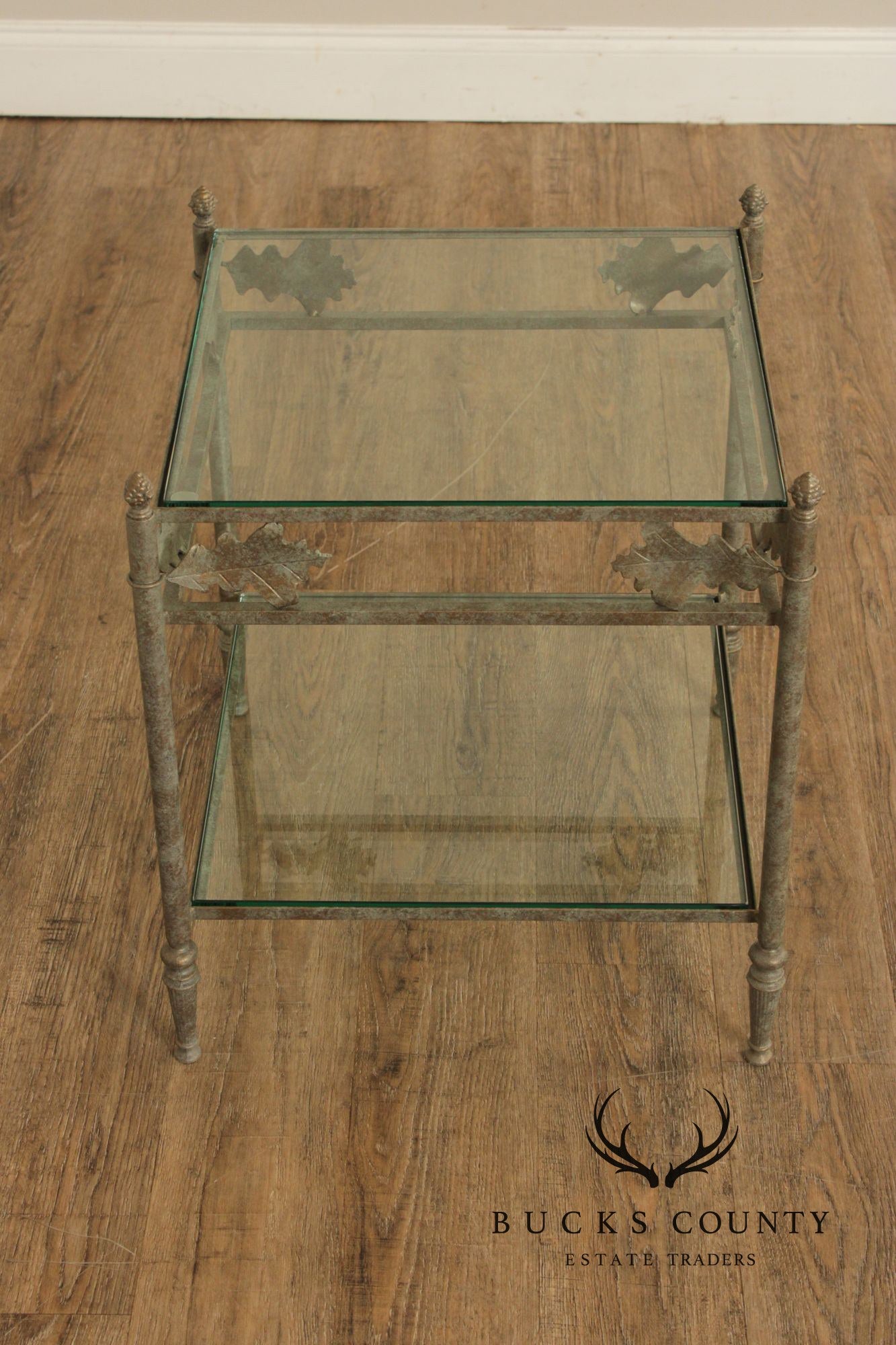 Vintage Iron Two-Tier Glass Stand