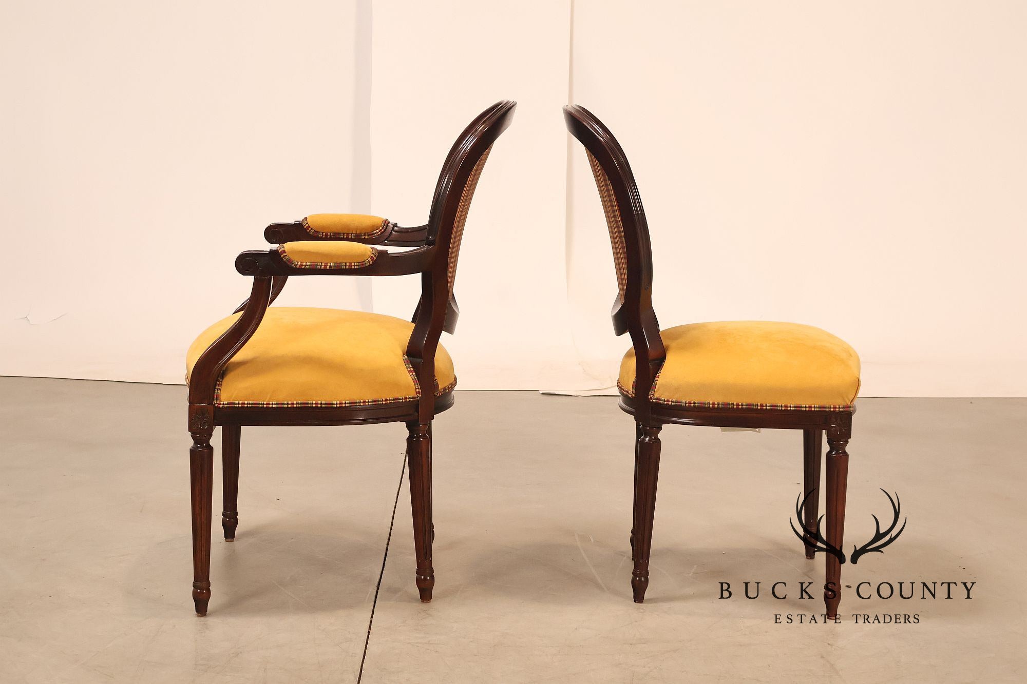 Century Furniture French Louis XVI Style Set of Ten Oval Back Dining Chairs