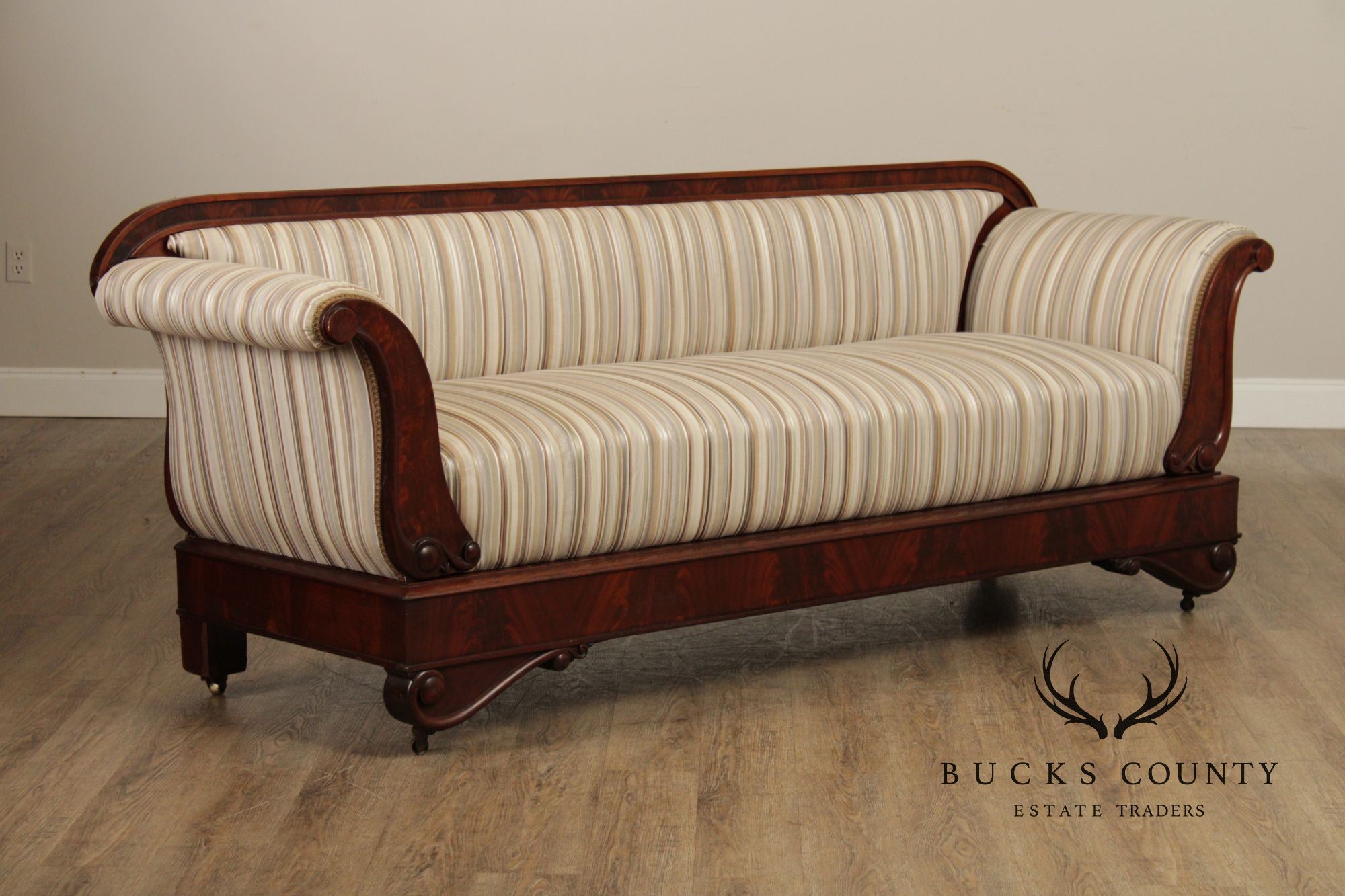Antique 19th Century American Empire Mahogany Sofa