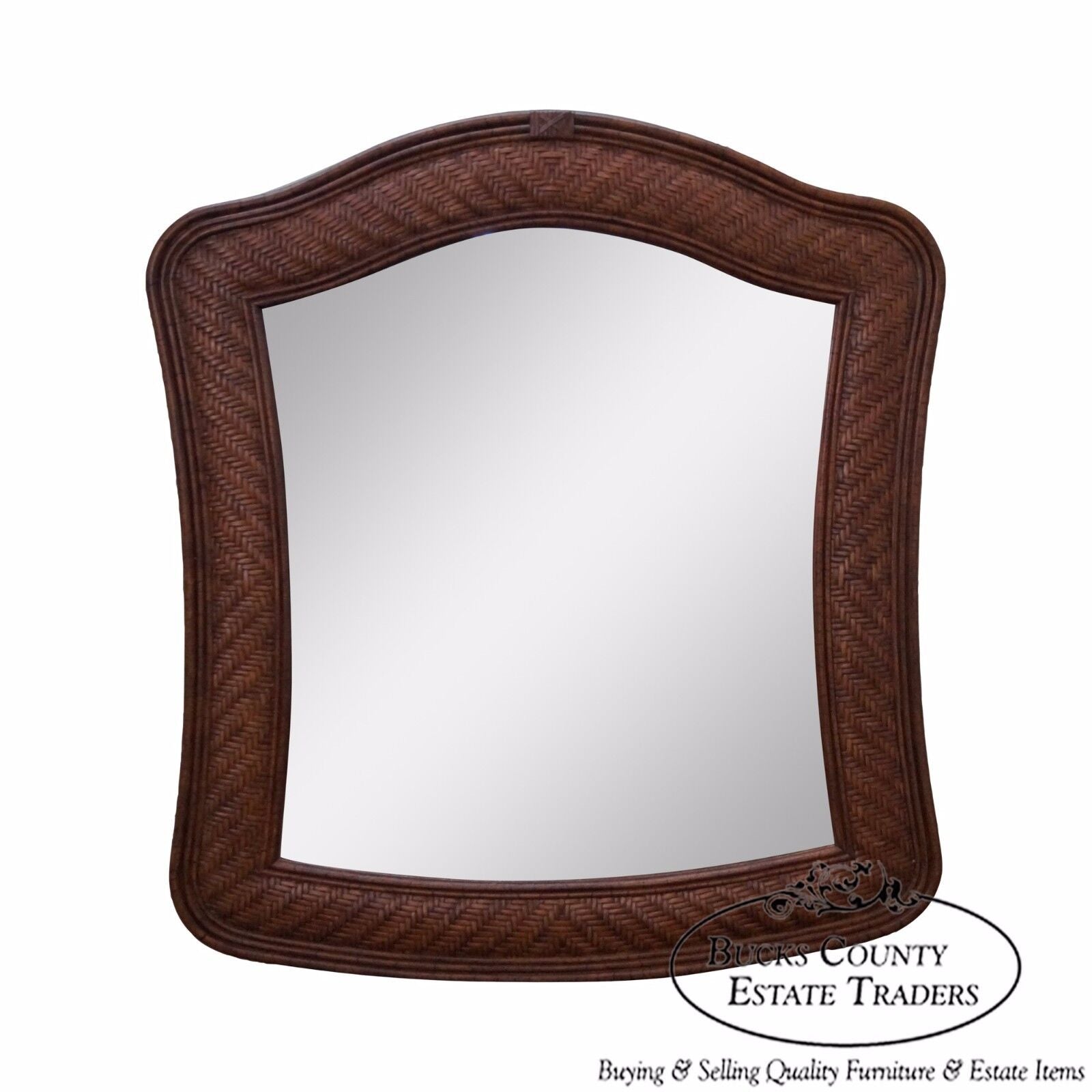 Lexington Tommy Bahama Rattan Frame Beveled Wall Mirror