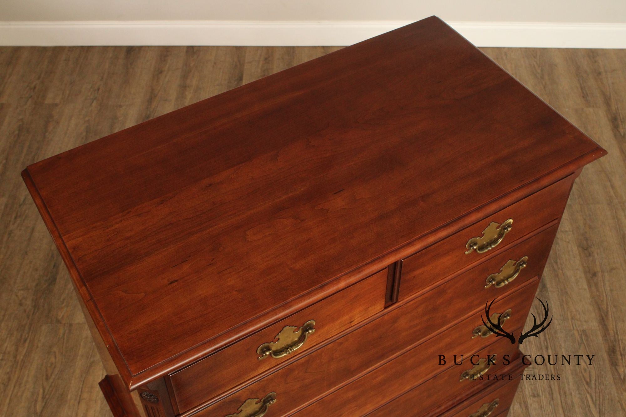 Statton Chippendale Style Solid Cherry Tall Chest