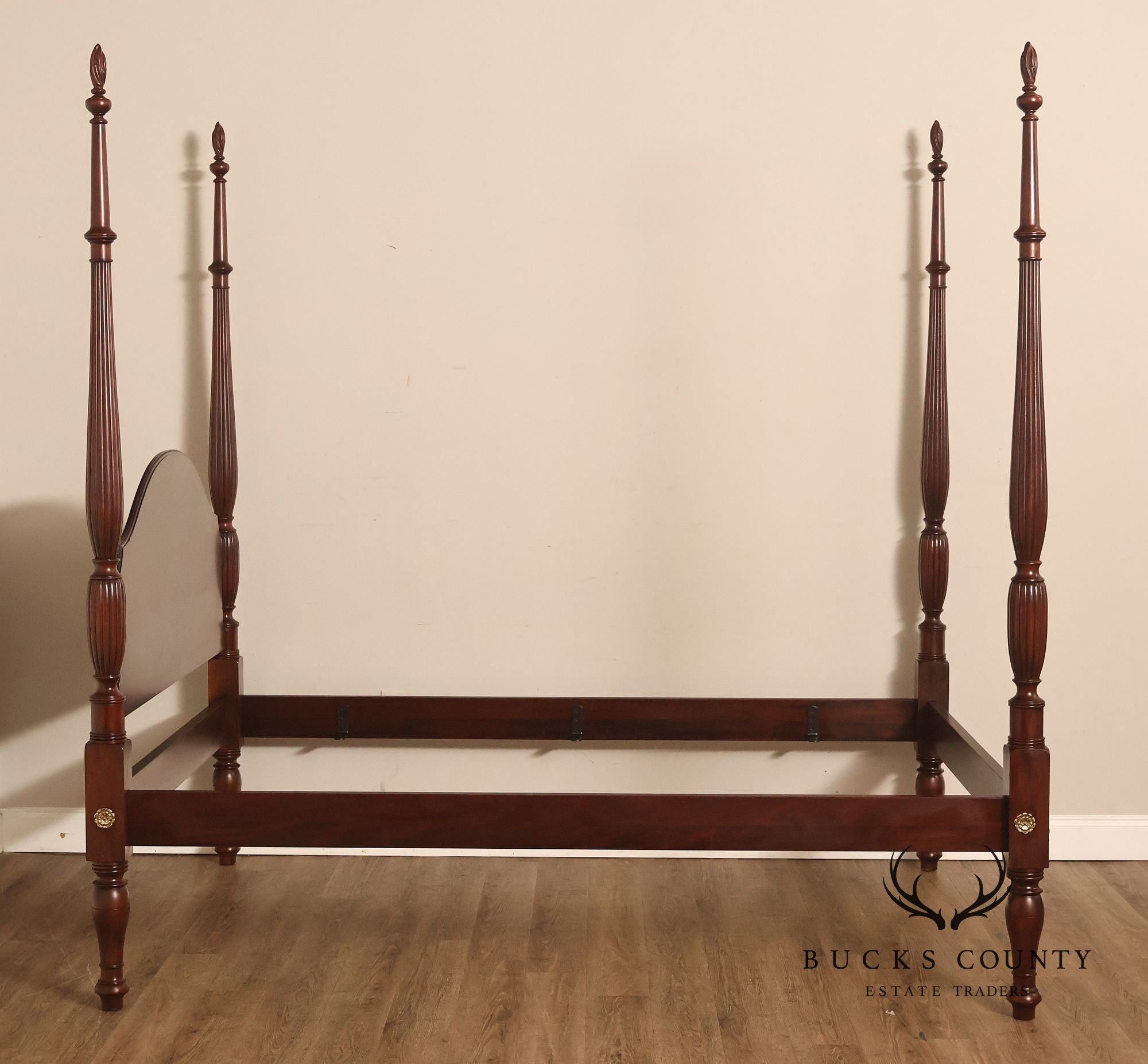 Henkel Harris Carved Mahogany Queen Poster Bed