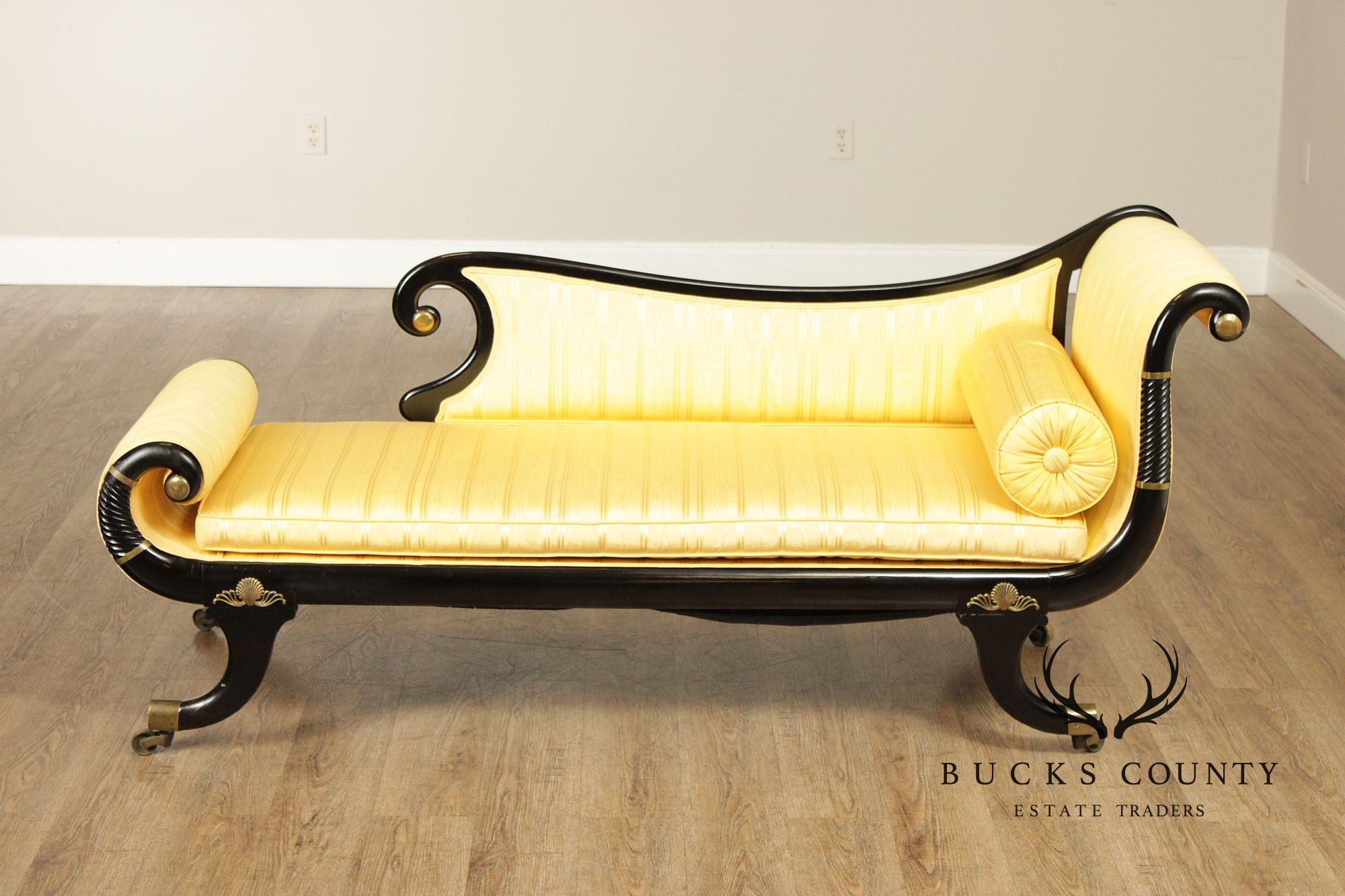 English Regency Style Ebonized Recamier Chaise Lounge