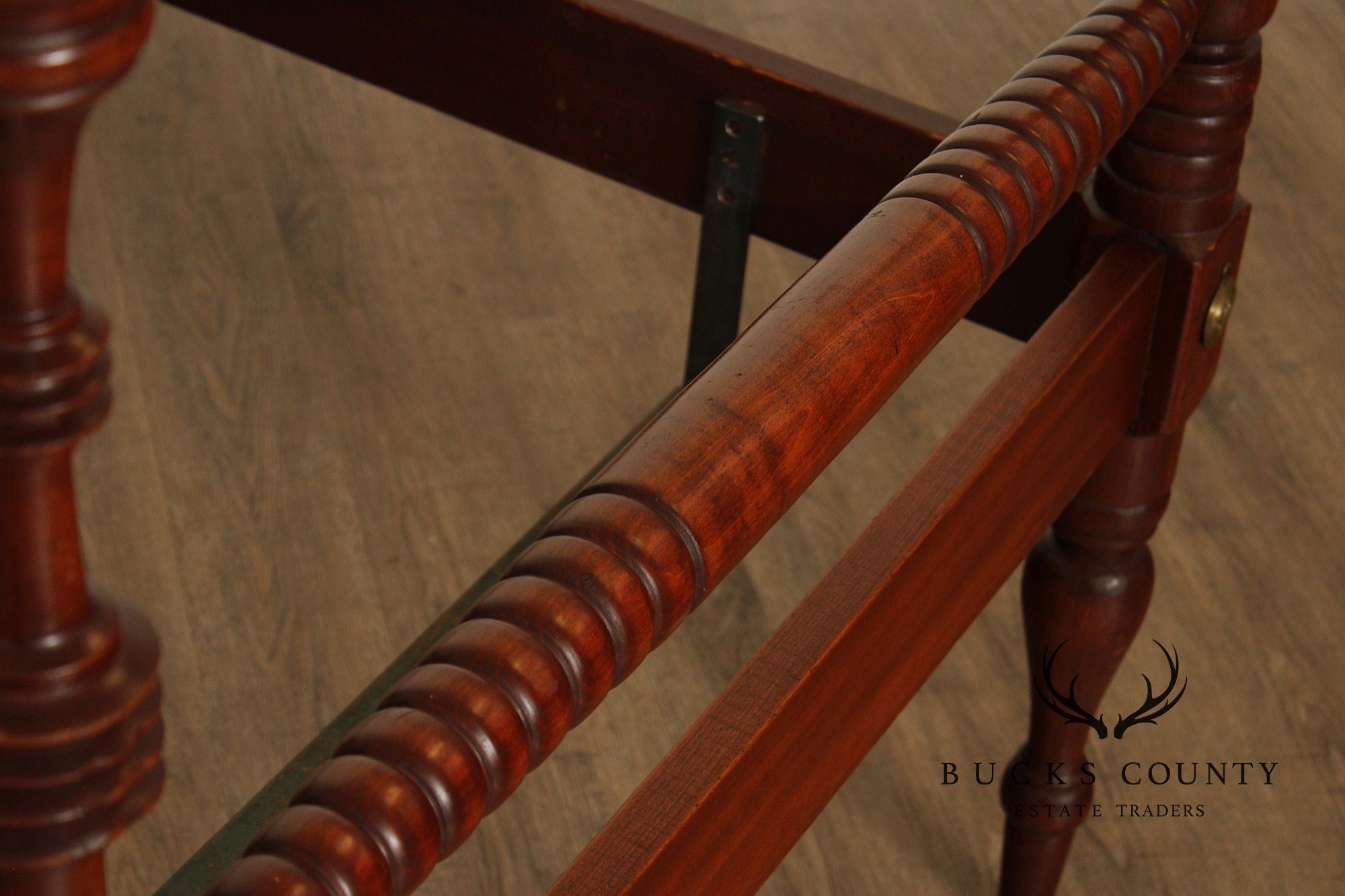 Antique Sheraton Style Pair Of Twin Poster Beds