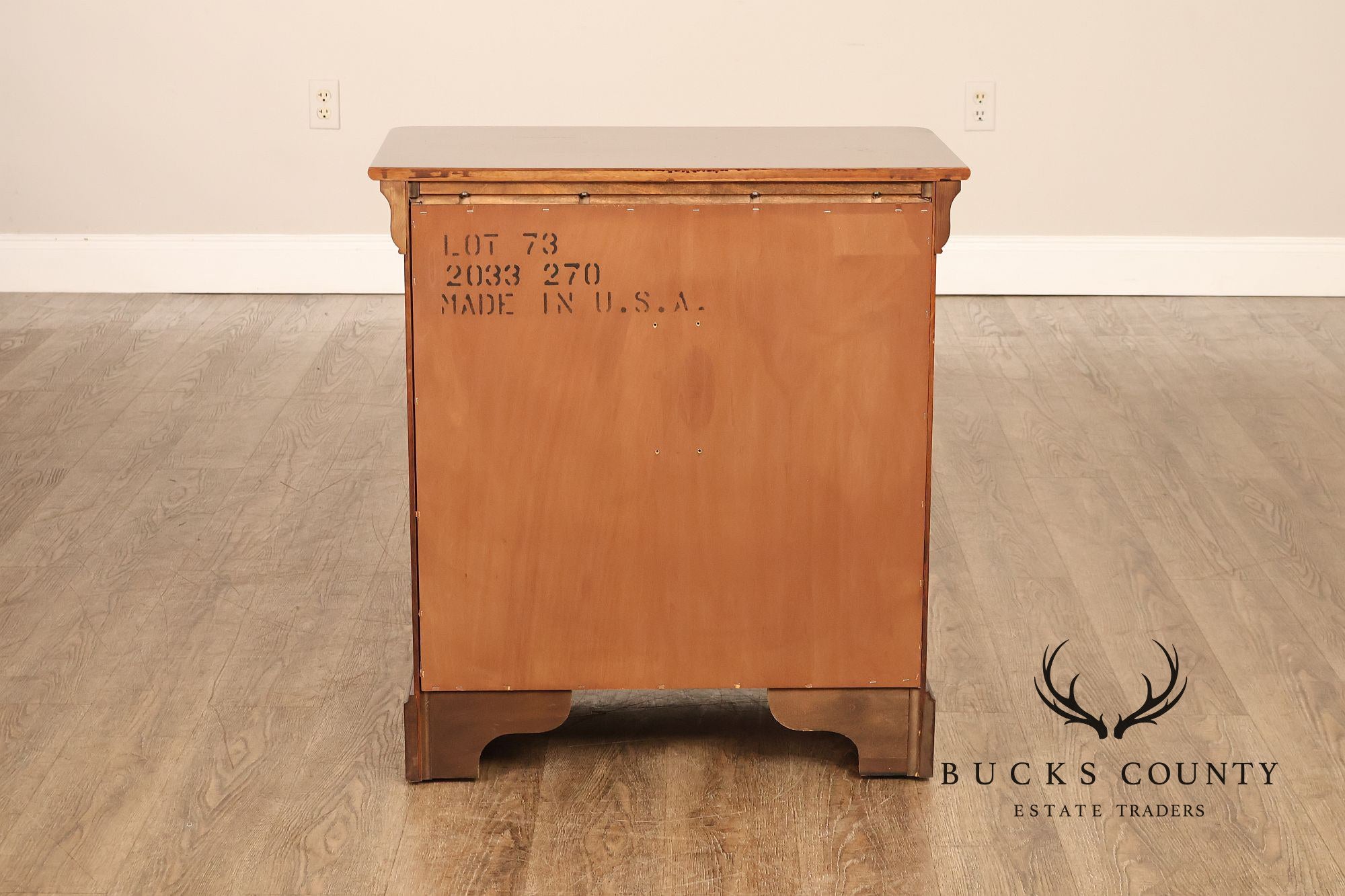 National Mt. Airy Louis Philippe Style Cherry Pair Of Nightstands With Drawer And Cabinet