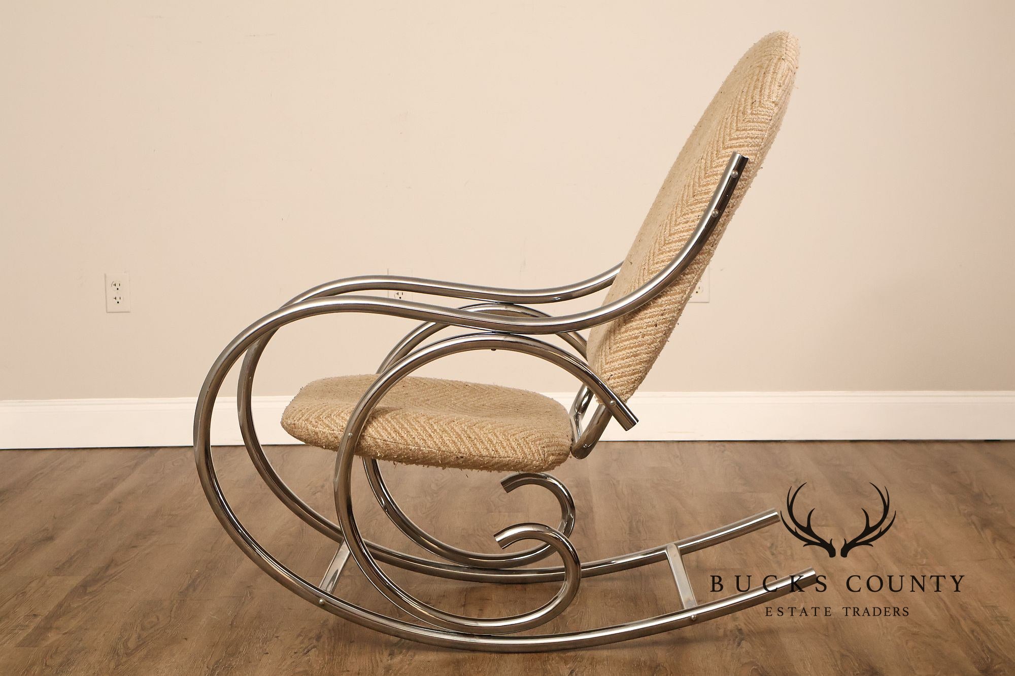 1970s Post Modern Tubular Chrome Rocking Chair