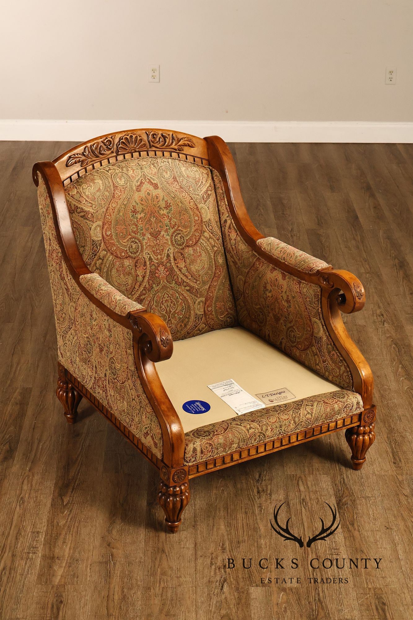 Robb & Stucky British Colonial Style Armchair with Ottoman