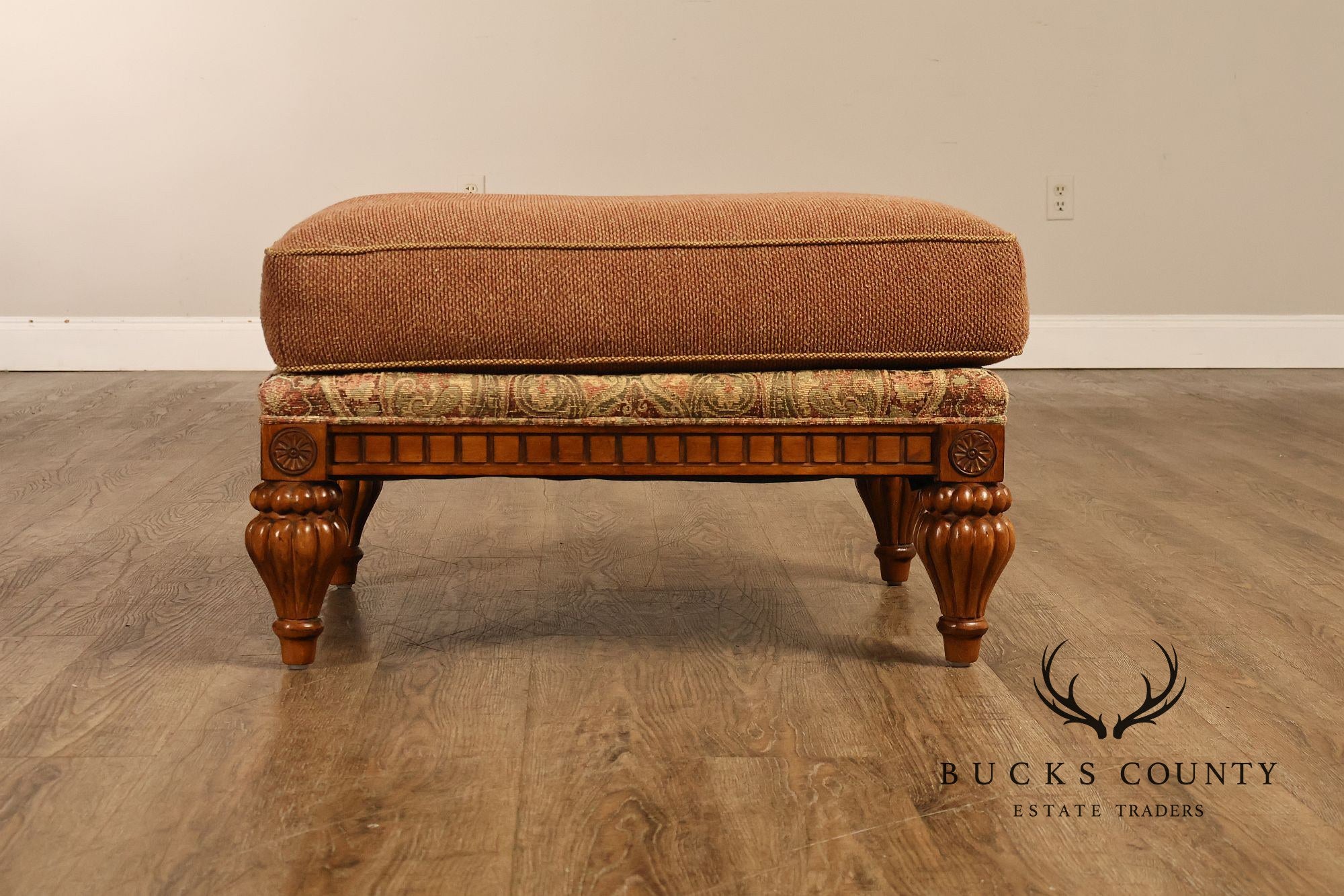 Robb & Stucky British Colonial Style Armchair with Ottoman