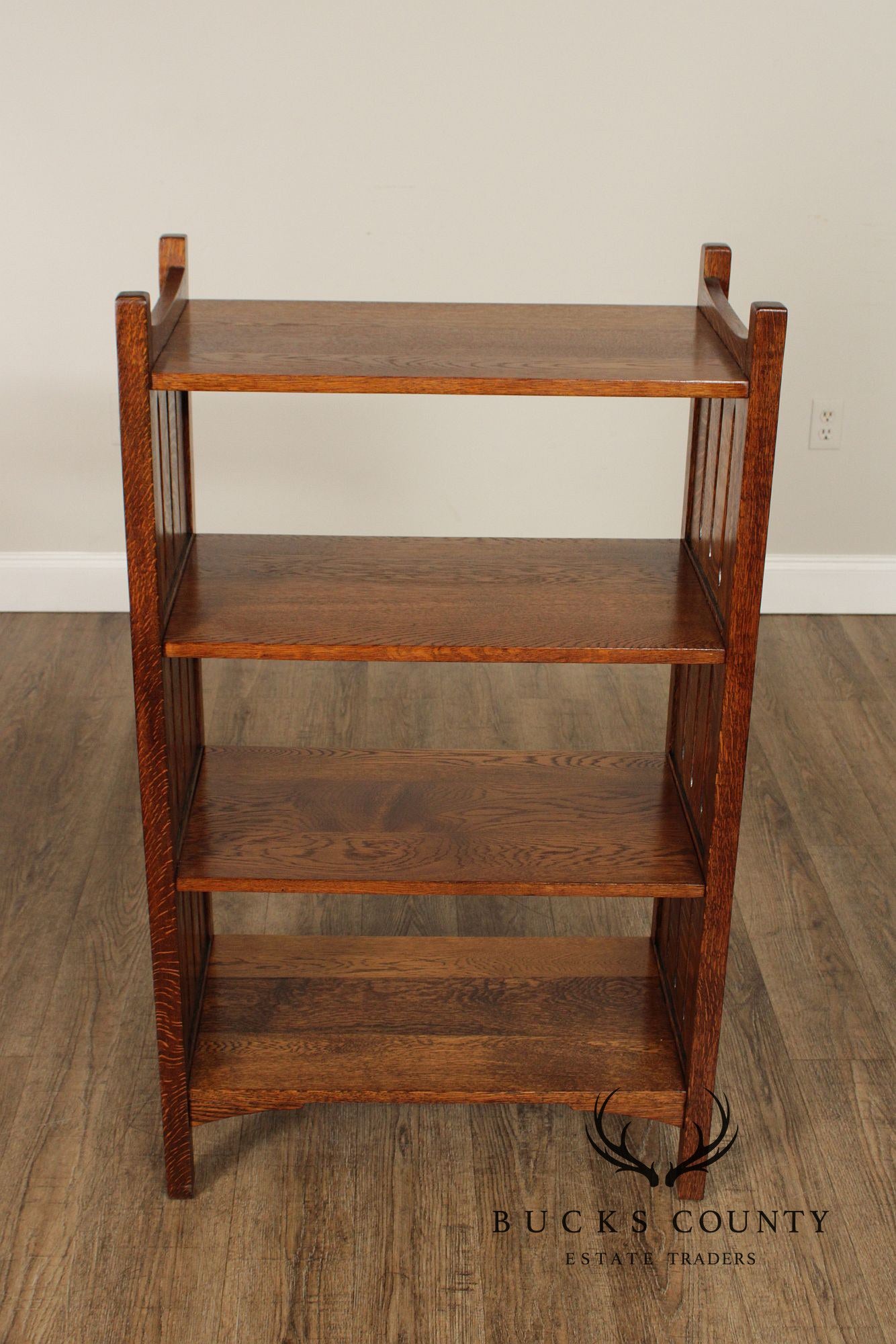 Antique Mission Oak Magazine Stand Bookcase