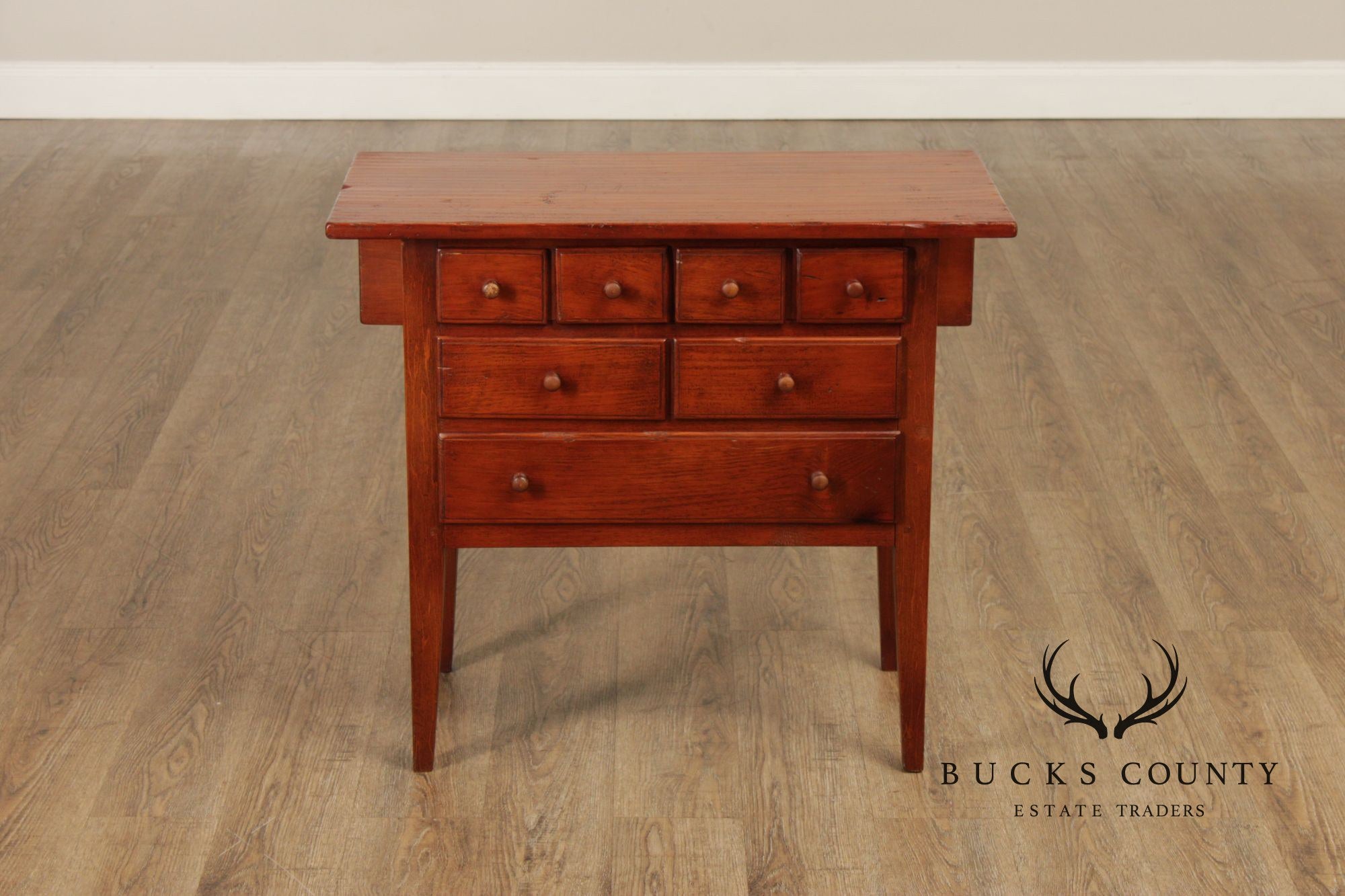 Shaker Style Custom Pine Drop-Leaf Sewing Cabinet