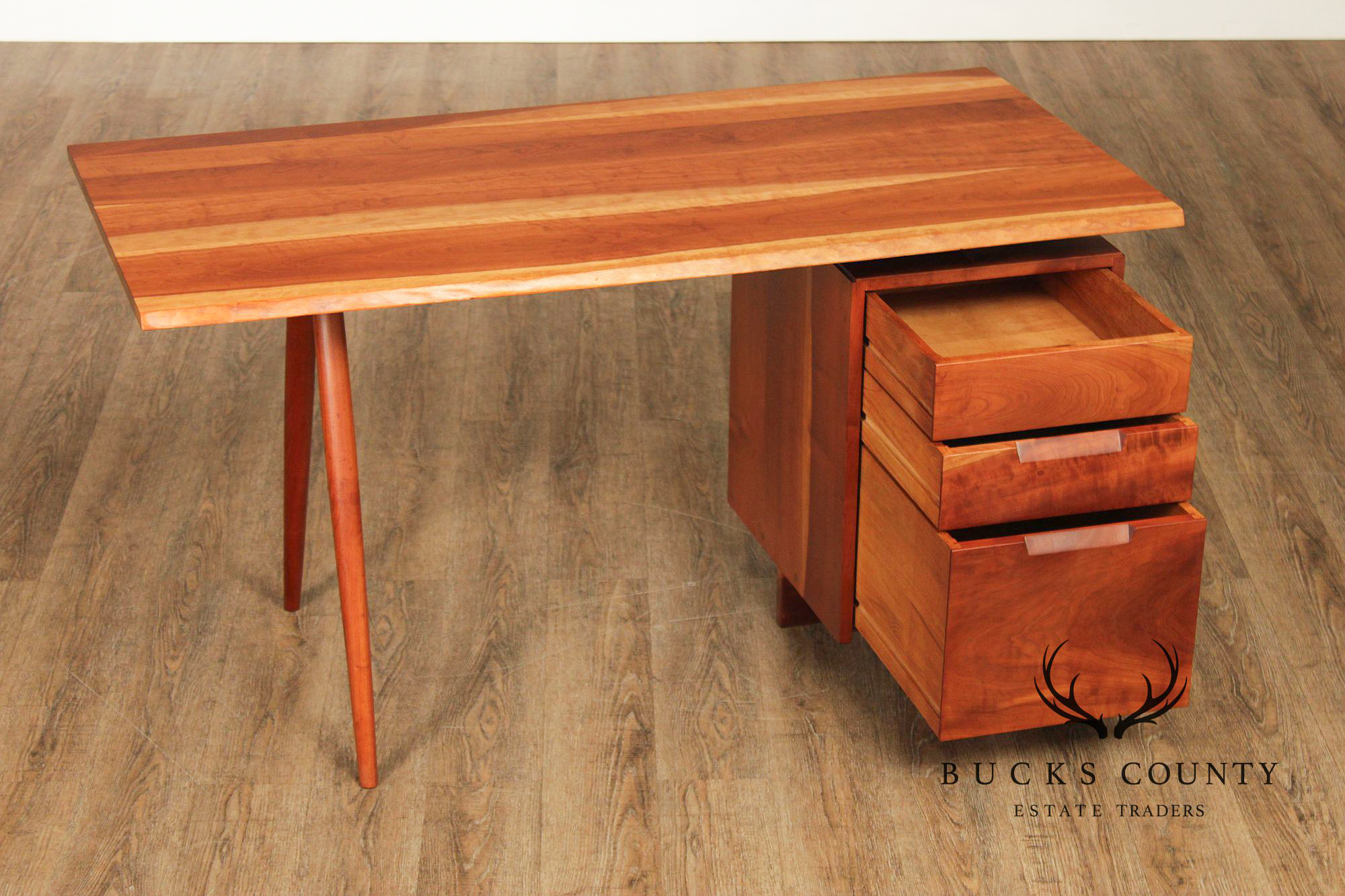 George Nakashima Single Pedestal Cherry Writing Desk
