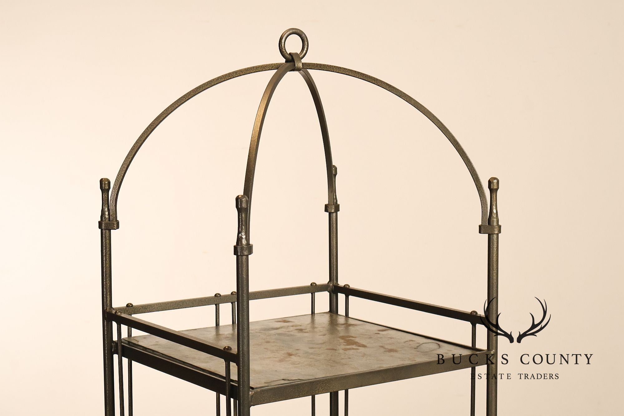 Charleston Forge Iron Etagere Four Tier Baker's Rack With Slate Shelves