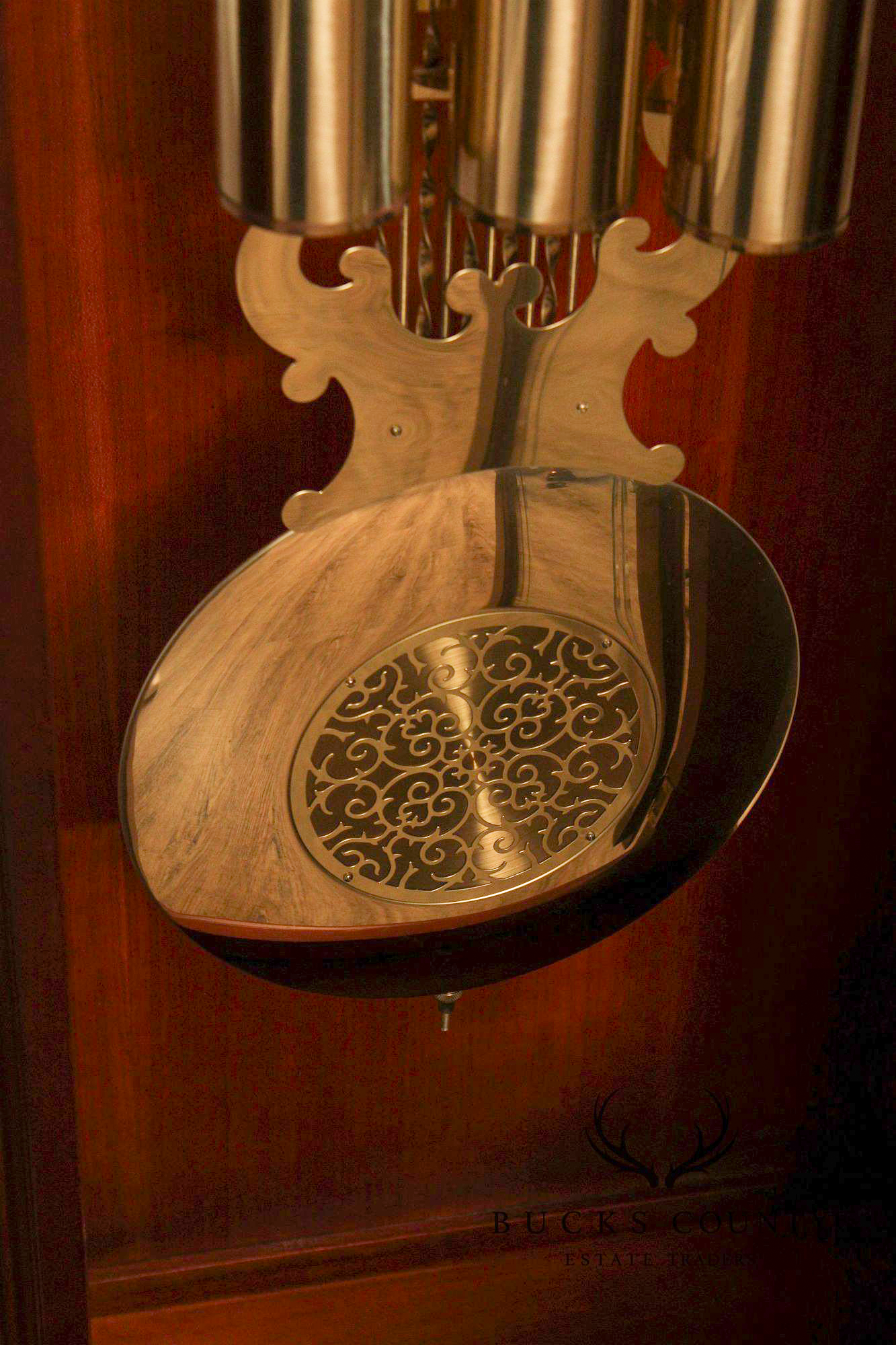 Sligh Mahogany Inlaid Grandfather Clock With Moon Phase Dial