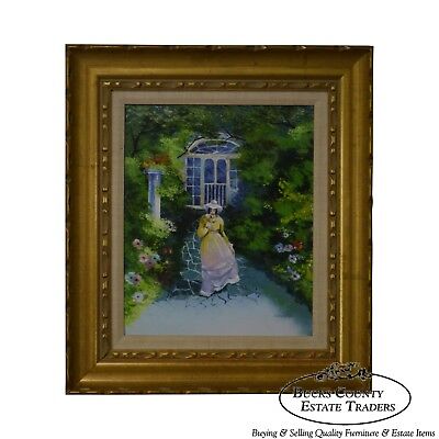 Parthesius Enamel on Copper Southern Belle Framed Painting