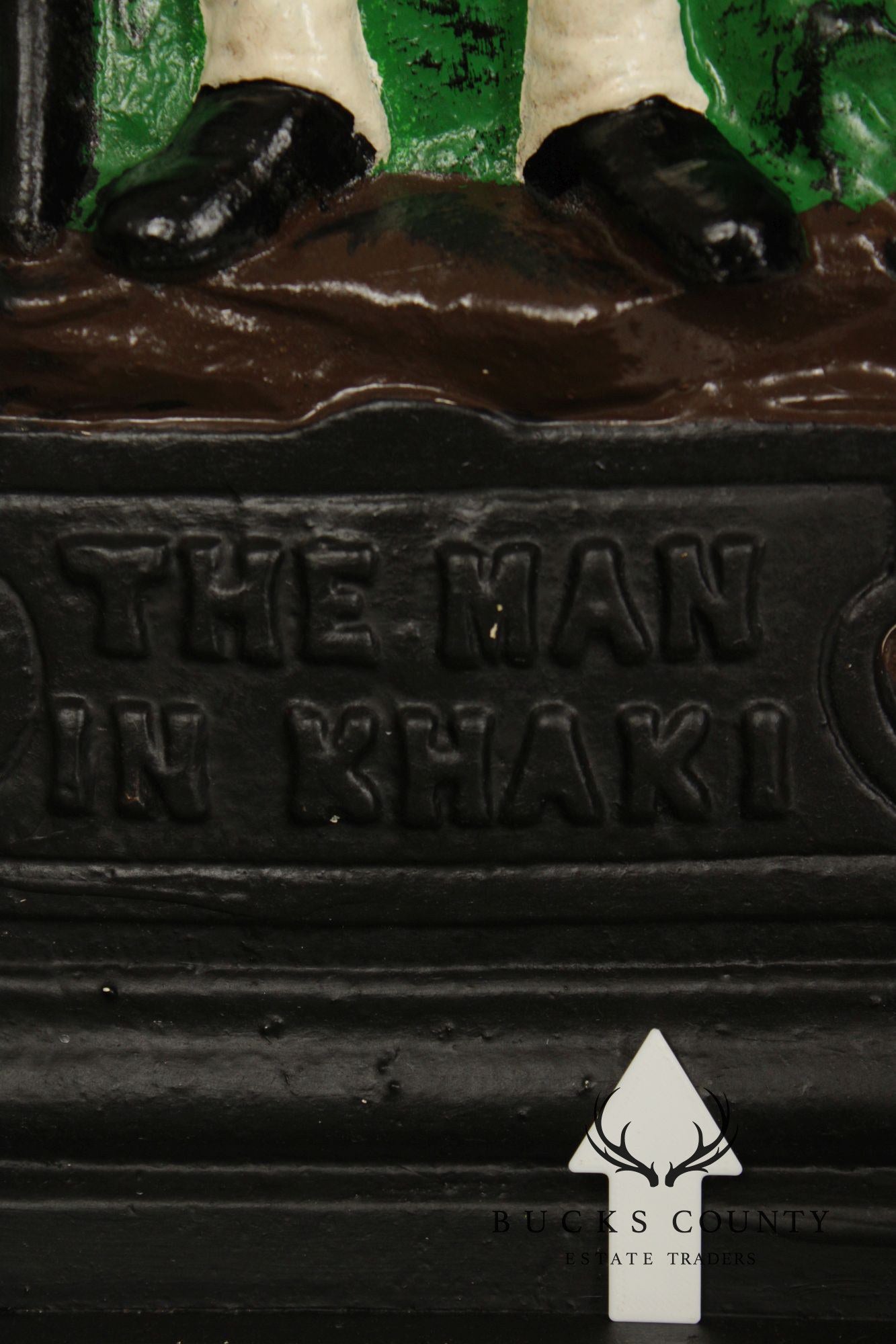 Vintage 'The Man in Khaki' Cast Iron Umbrella Stand
