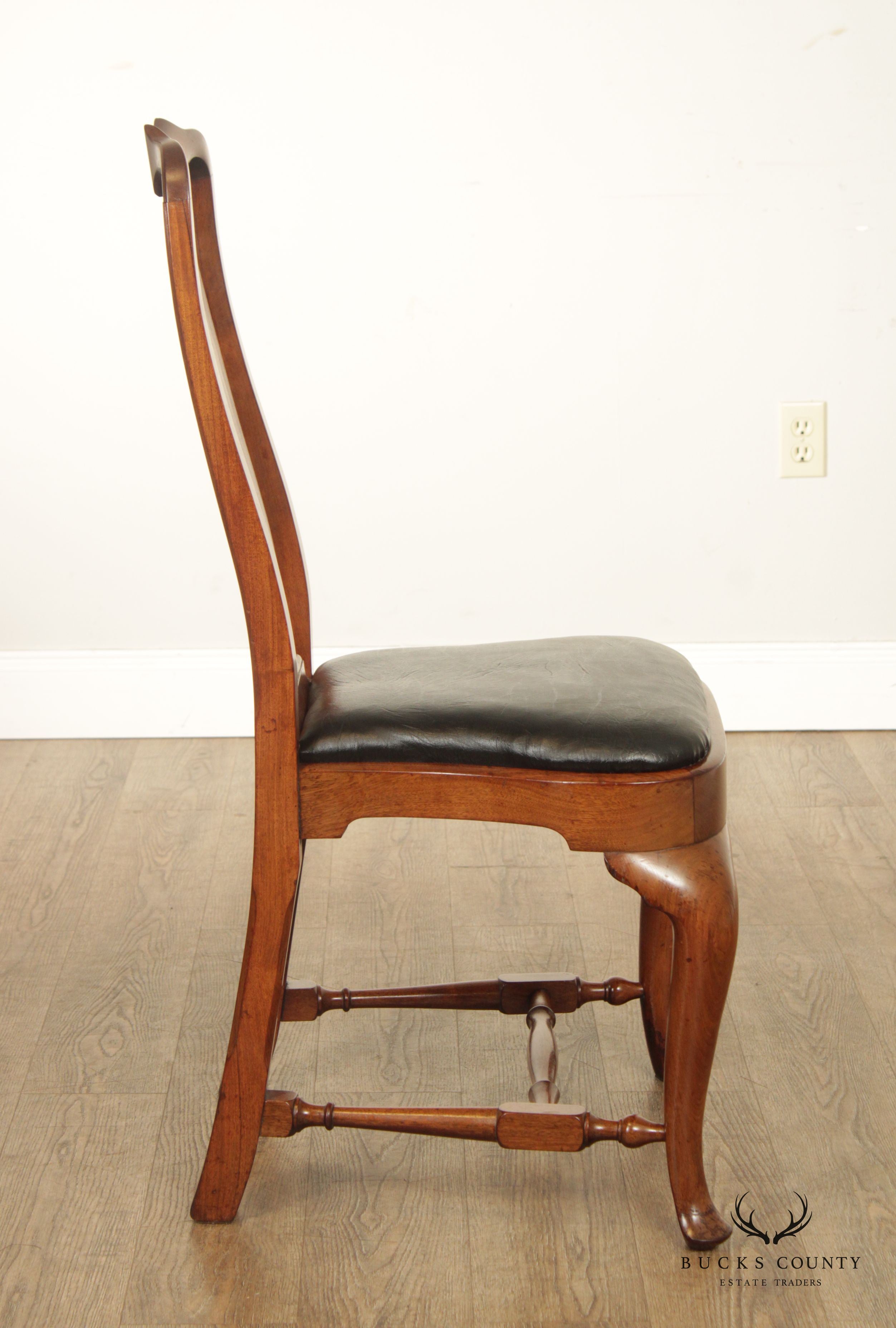 Queen Anne Style Vintage Custom Quality Set Eight Mahogany Dining Chairs