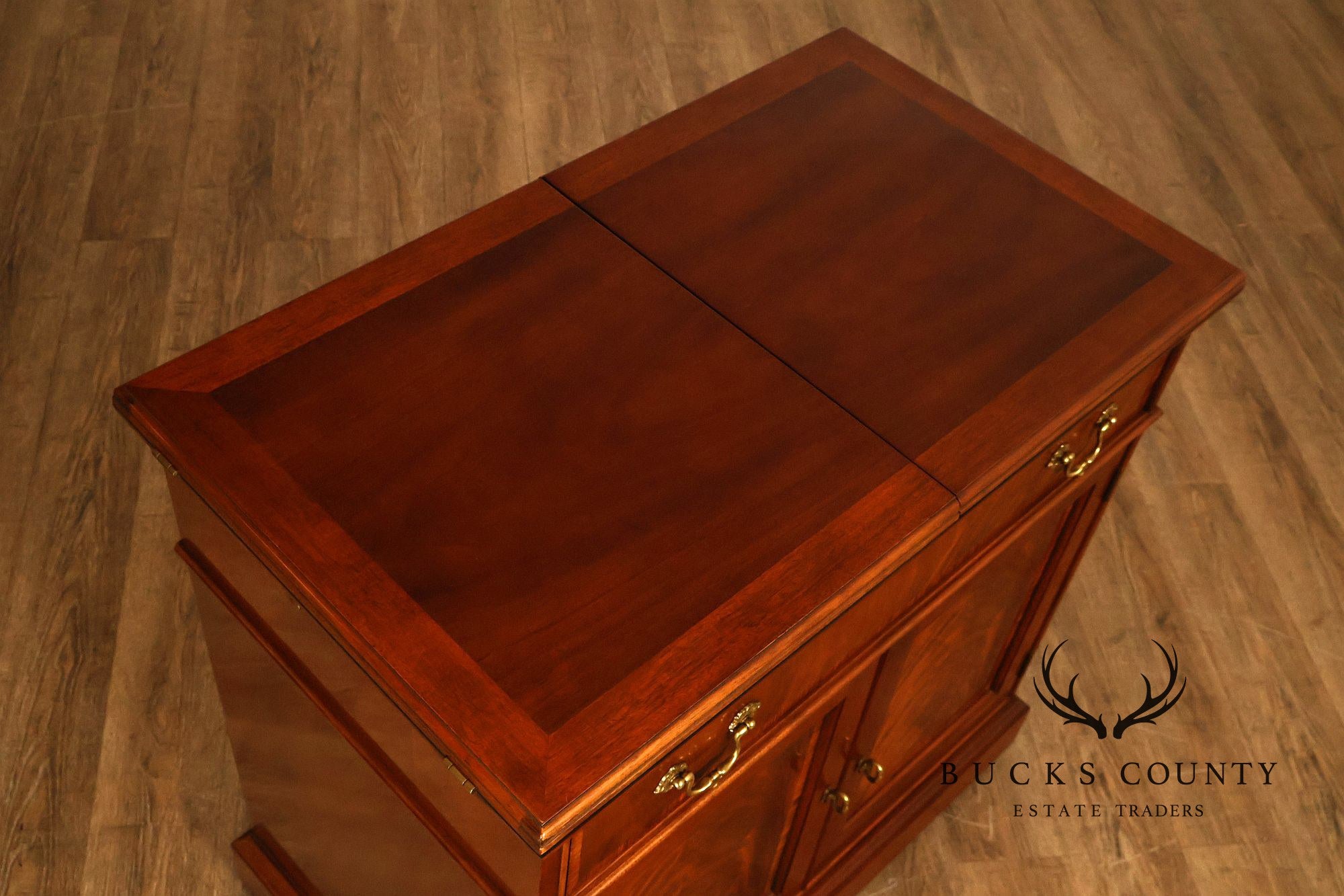 Stickley Traditional Mahogany Flip-Top Server Cabinet