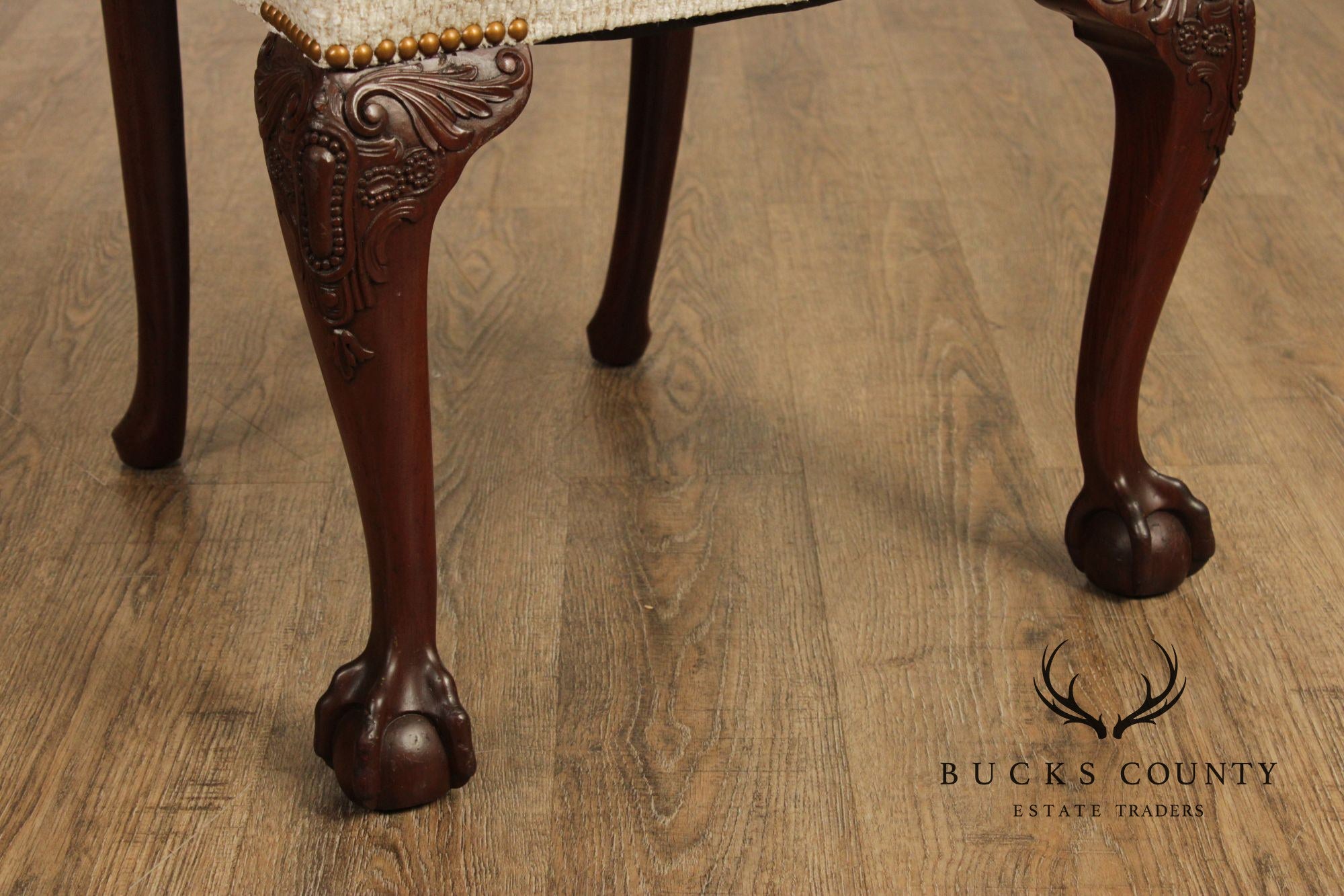 1940's Chippendale Style Custom Mahogany Set Of Six Dining Chairs