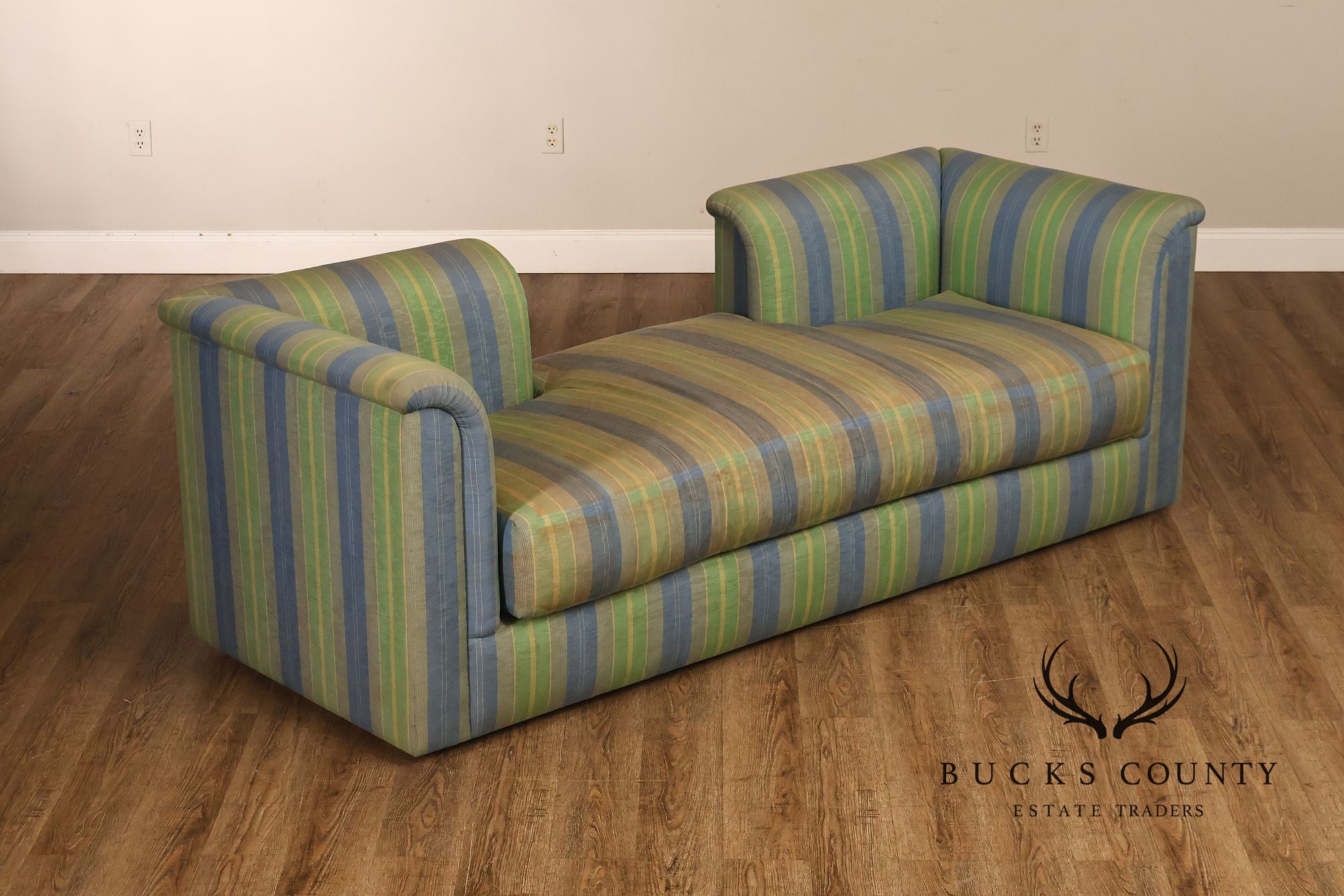 J. Robert Scott Contemporary Modern Striped Upholstered Daybed Sofa