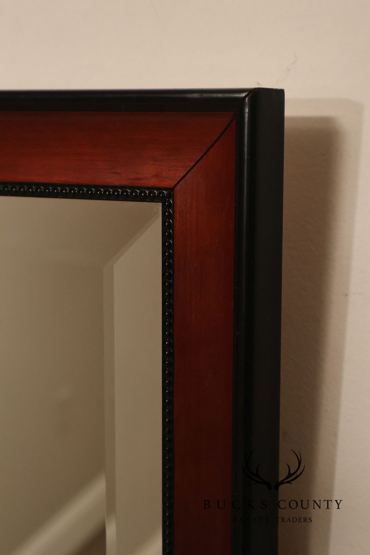 Traditional Mahogany Finish Beveled Wall Mirror