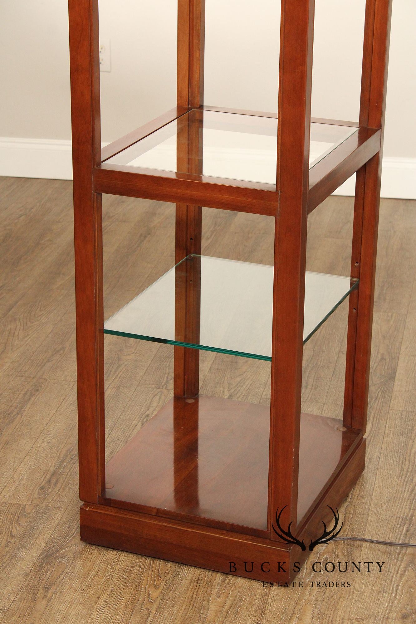 Ethan Allen Cherry and Glass Open Display Etagere