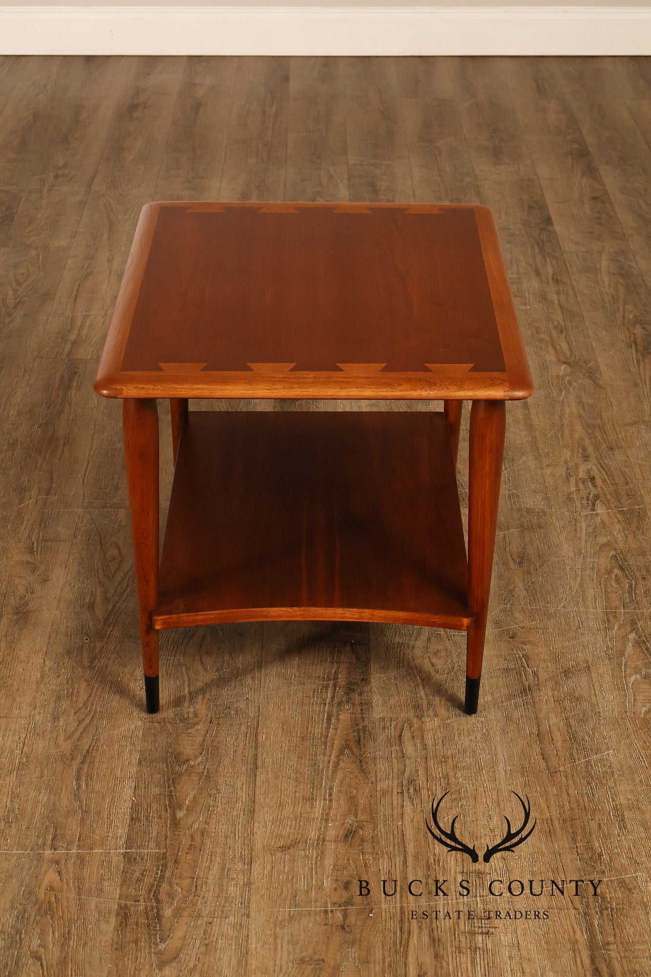 Lane Acclaim Mid Century Modern Walnut And Oak Two-Tier End Table