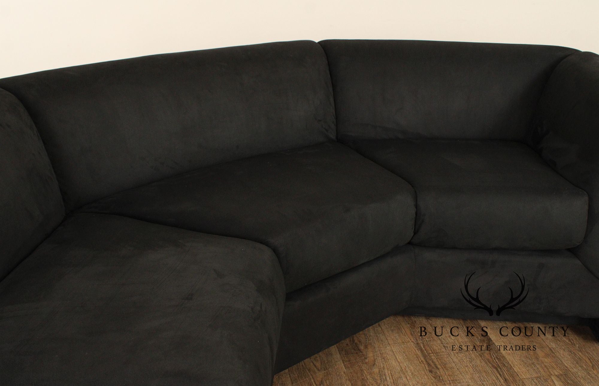 Postmodern Curved Black Sectional Sofa