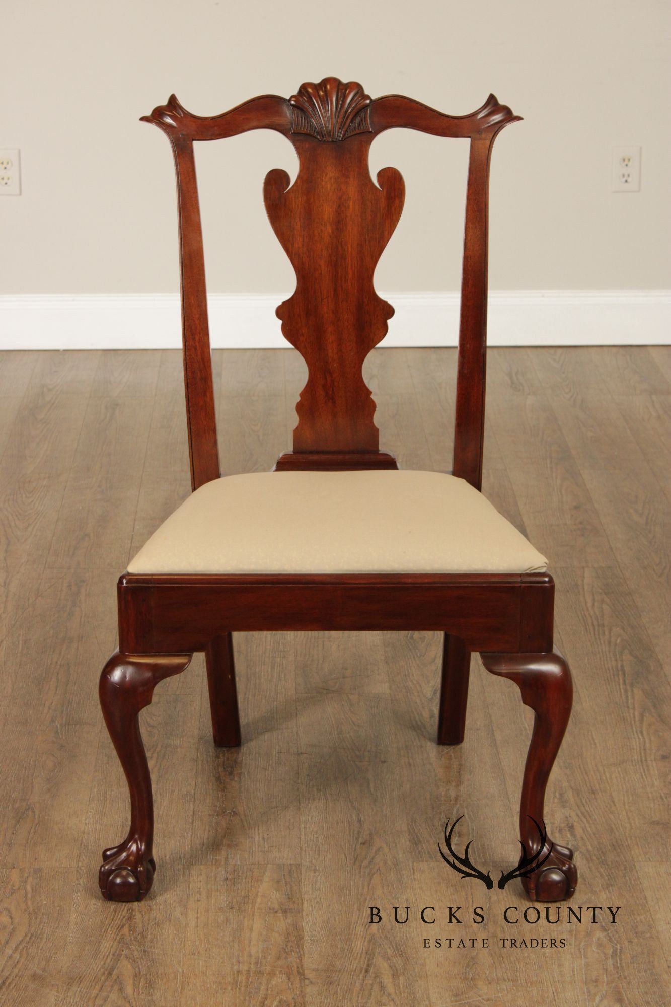 Henkel Harris Chippendale Style Set of Three Mahogany Side Dining Chairs