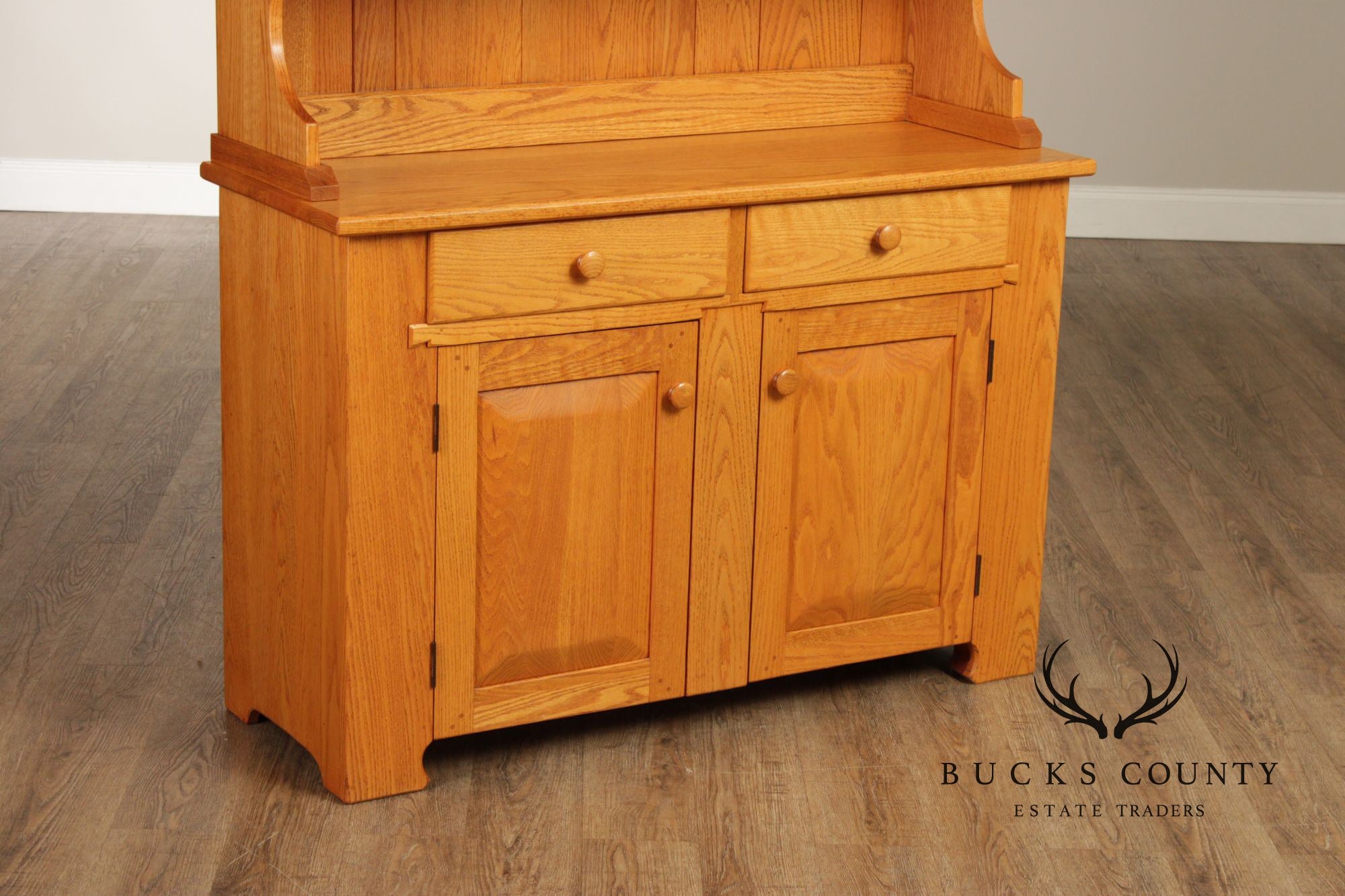 Hunt Country Furniture Oak Step Back Hutch China Cabinet