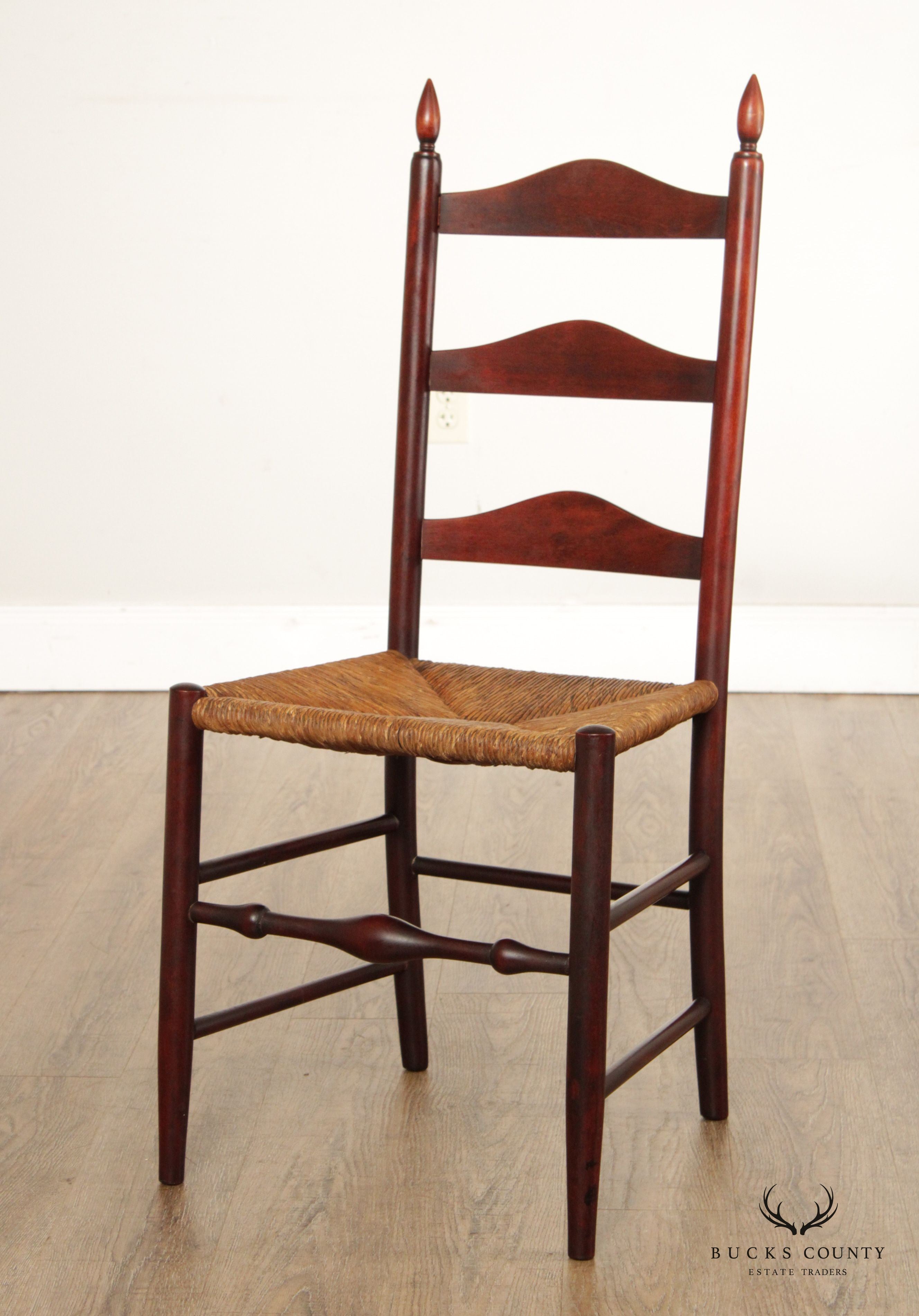 Shaker Style Antique Rush Seat Cherry Ladderback Chair